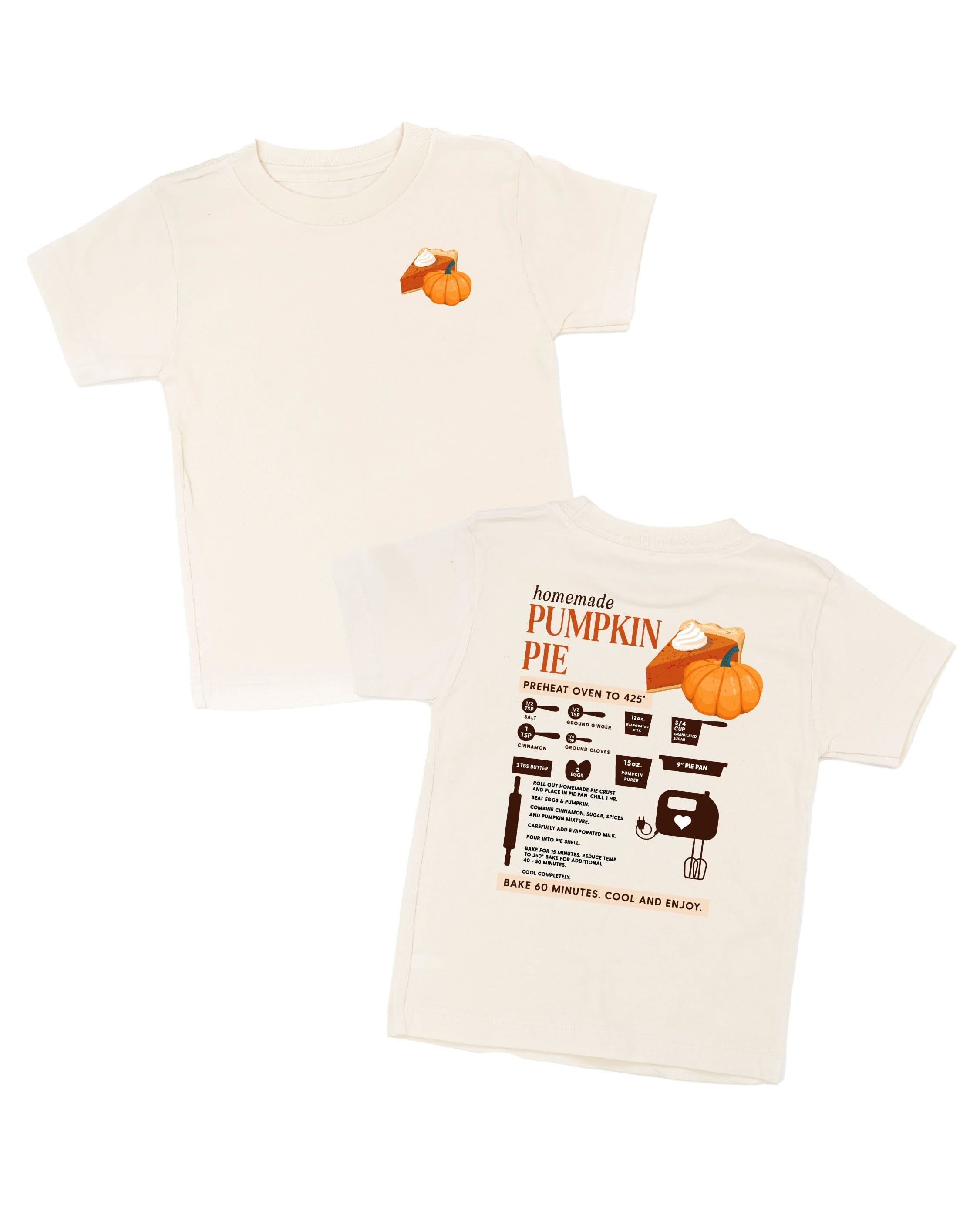 Homemade Pumpkin Pie - Set of 2 Ivory/Natural Tees Little Mama Shirt Shop
