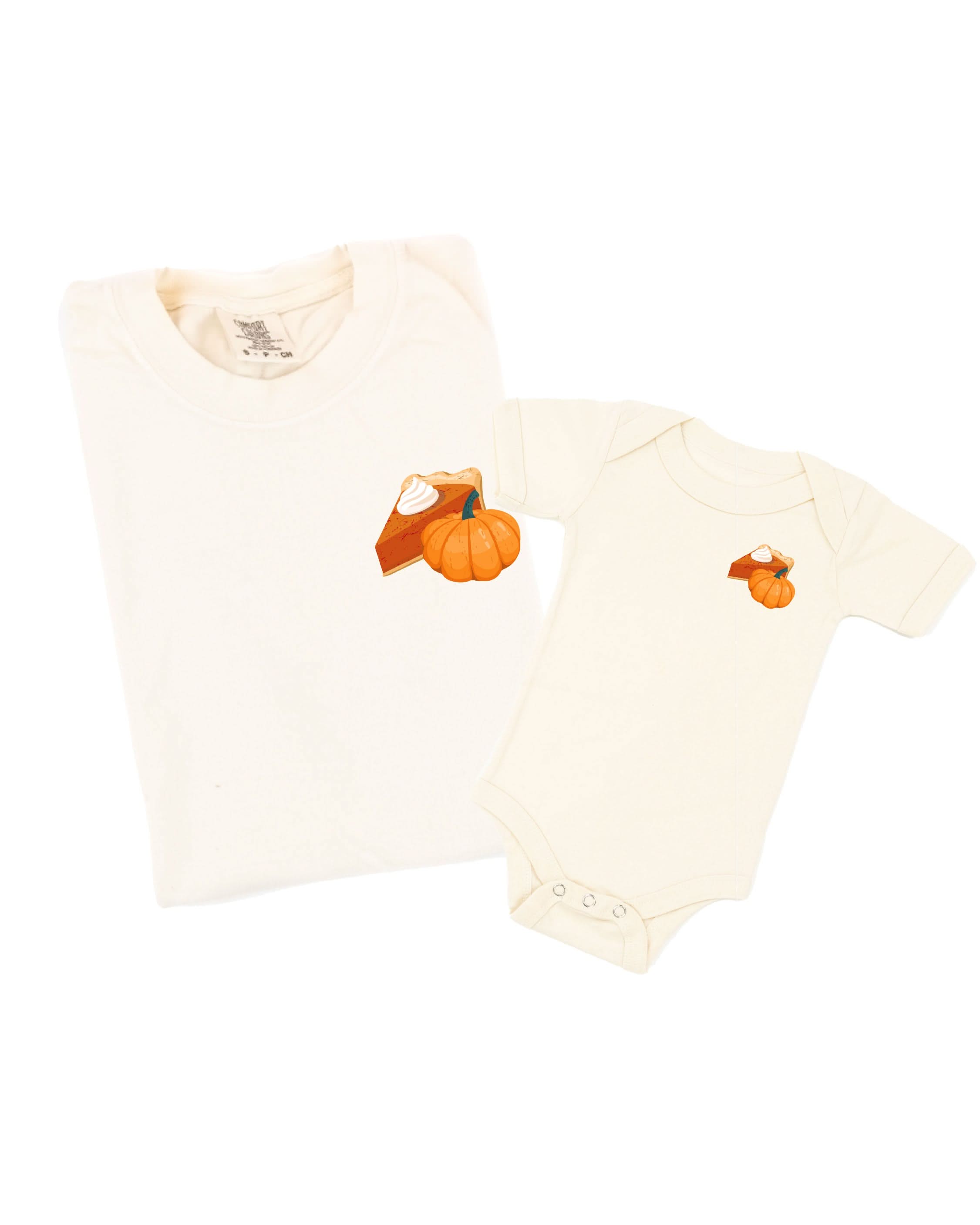 Homemade Pumpkin Pie - Set of 2 Ivory/Natural Tees Little Mama Shirt Shop