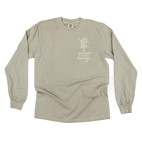 Bouquet Style - Happiness is Being a HONEY - LONG SLEEVE COMFORT COLORS TEE