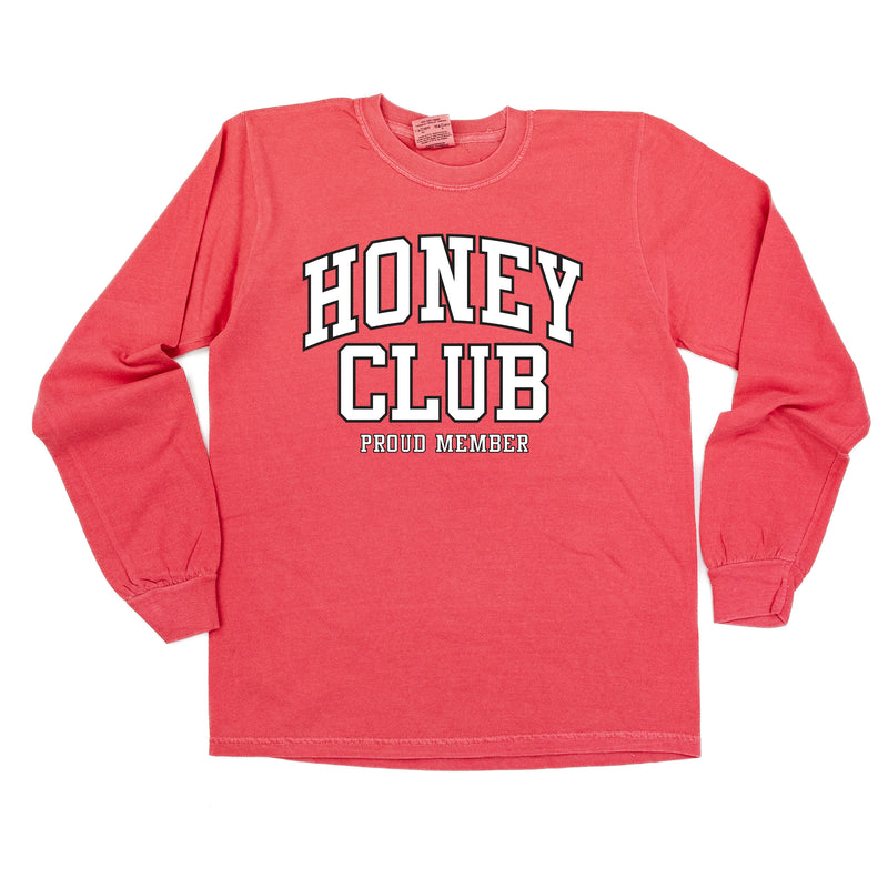 Varsity Style - HONEY Club - Proud Member - LONG SLEEVE COMFORT COLORS TEE