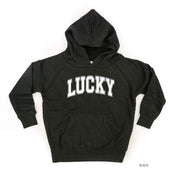 Lucky - Varsity Outline - Child Hoodie Little Mama Shirt Shop