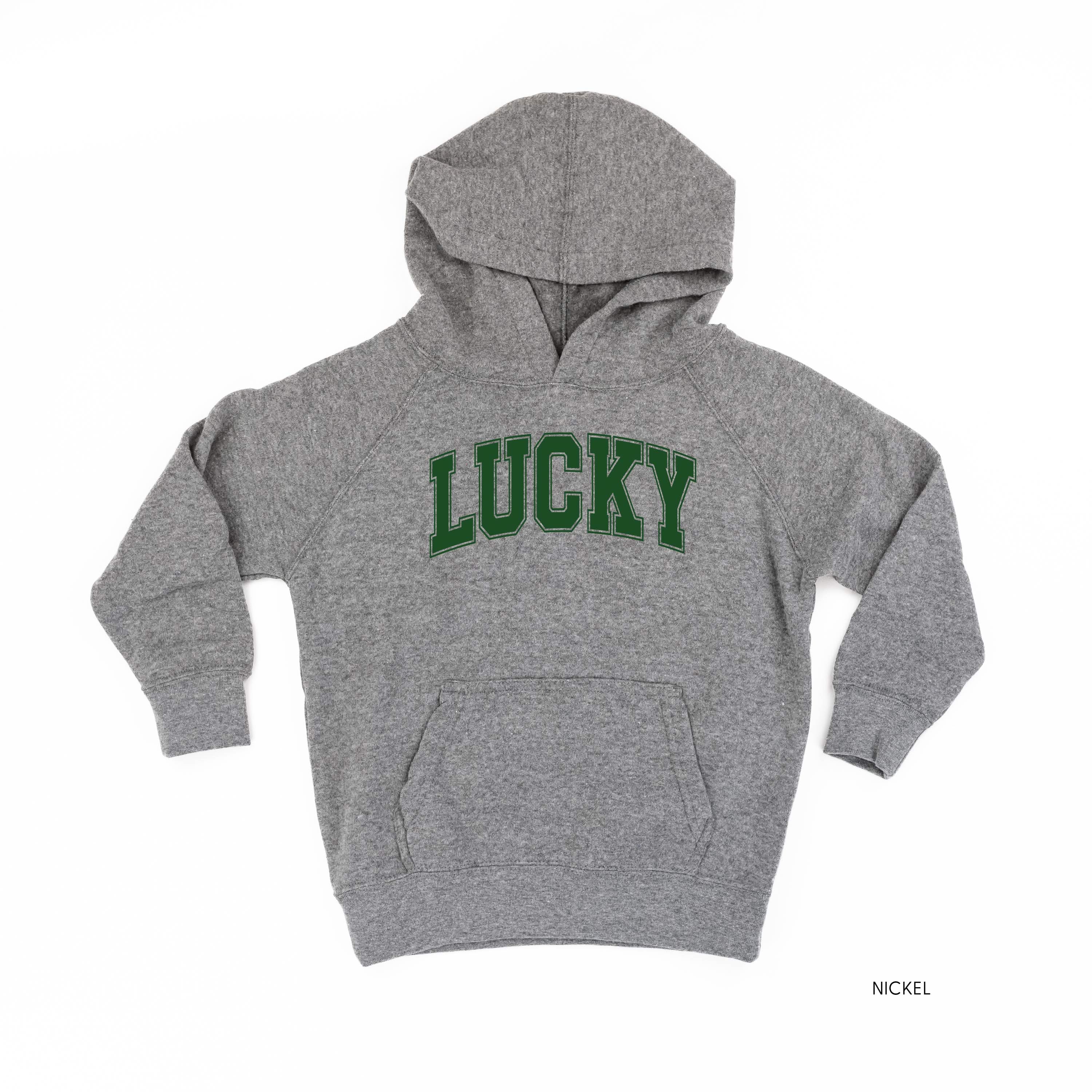 Lucky - Varsity Outline - Child Hoodie Little Mama Shirt Shop