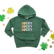 Bubble Letters & Stars Lucky x3 - Child HOODIE Little Mama Shirt Shop