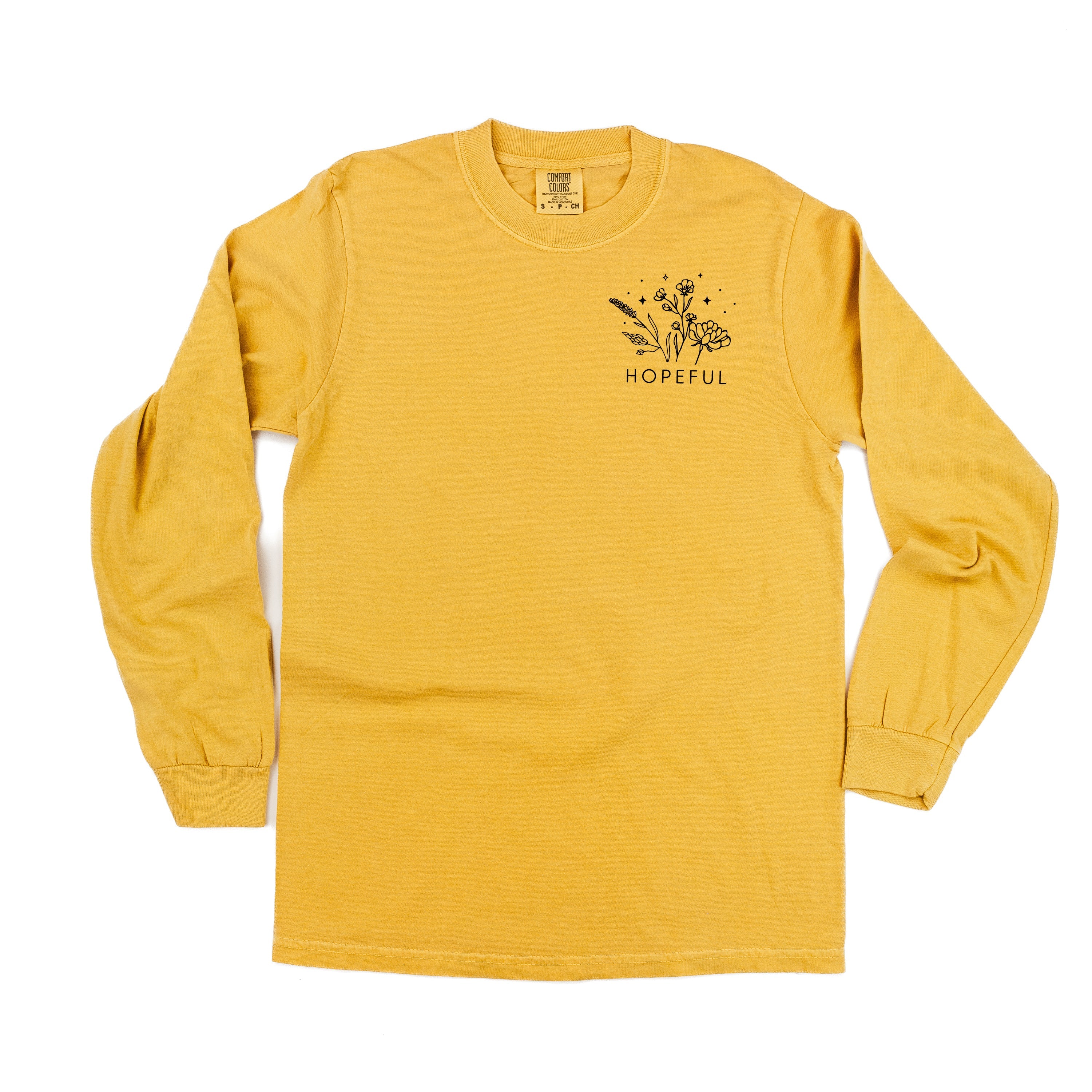 Hopeful - Bouquet - Pocket Size - Long Sleeve Comfort Colors Tee Little Mama Shirt Shop