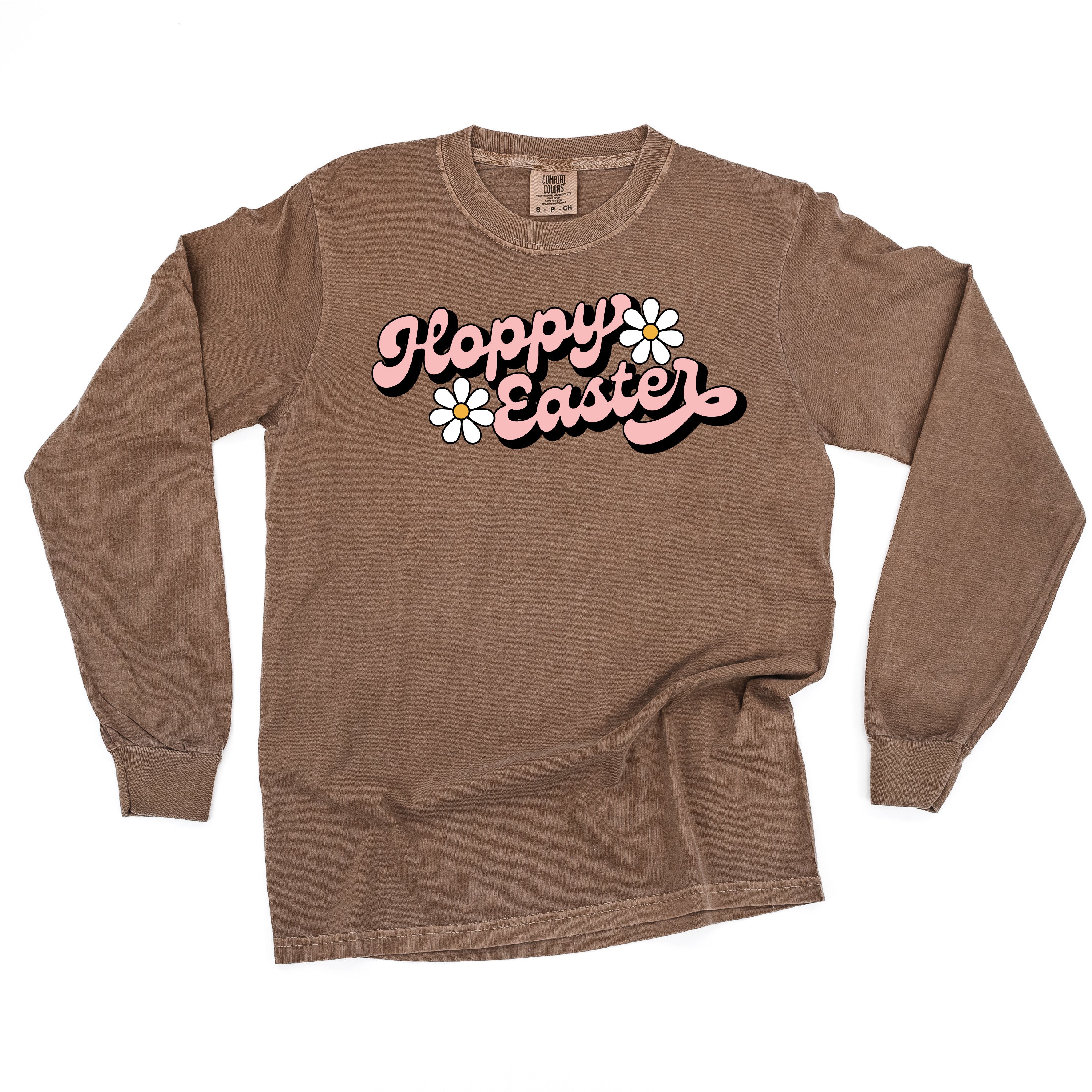 Hoppy Easter - Daisies - LONG SLEEVE Comfort Colors Tee Little Mama Shirt Shop