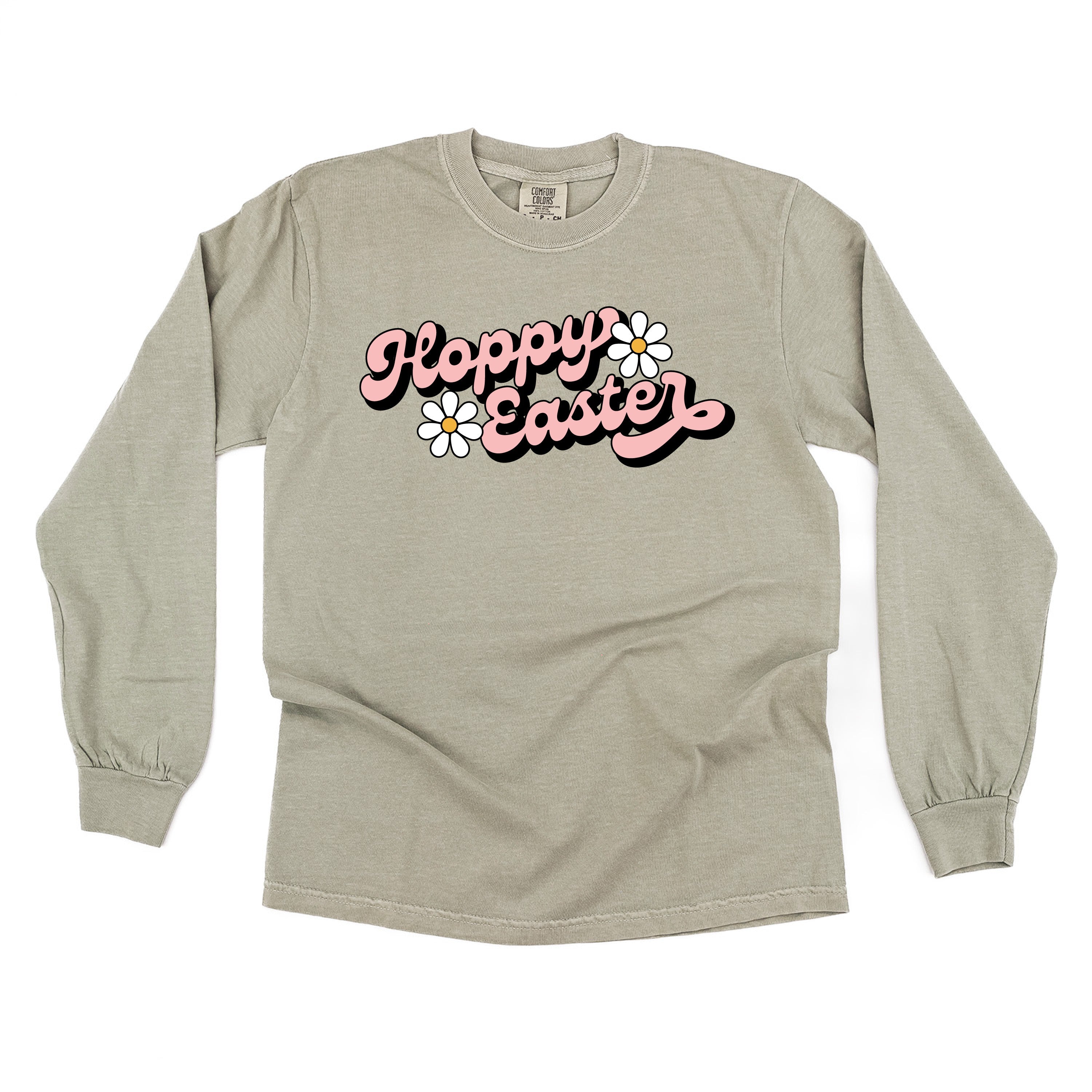 Hoppy Easter - Daisies - LONG SLEEVE Comfort Colors Tee Little Mama Shirt Shop