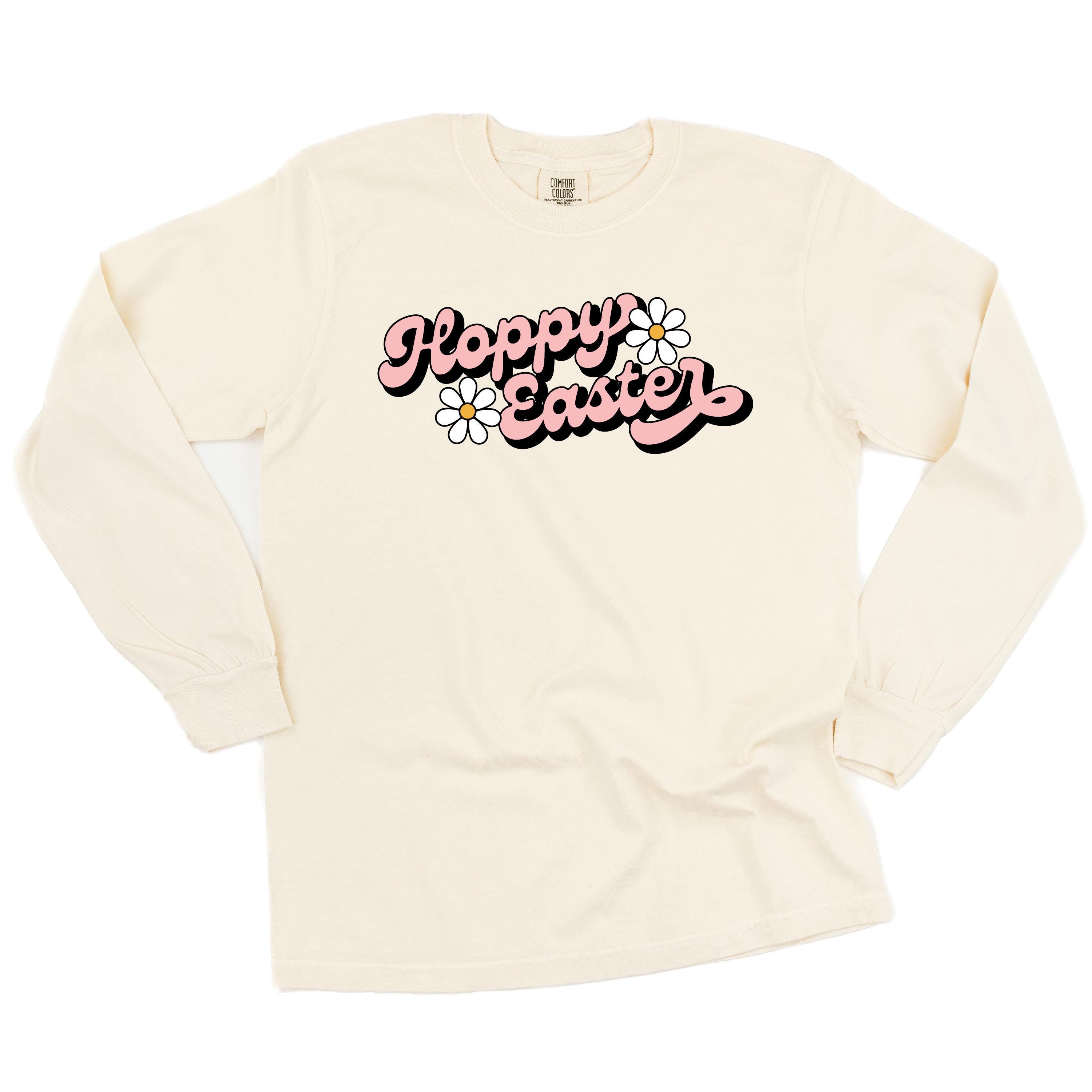 Hoppy Easter - Daisies - LONG SLEEVE Comfort Colors Tee Little Mama Shirt Shop