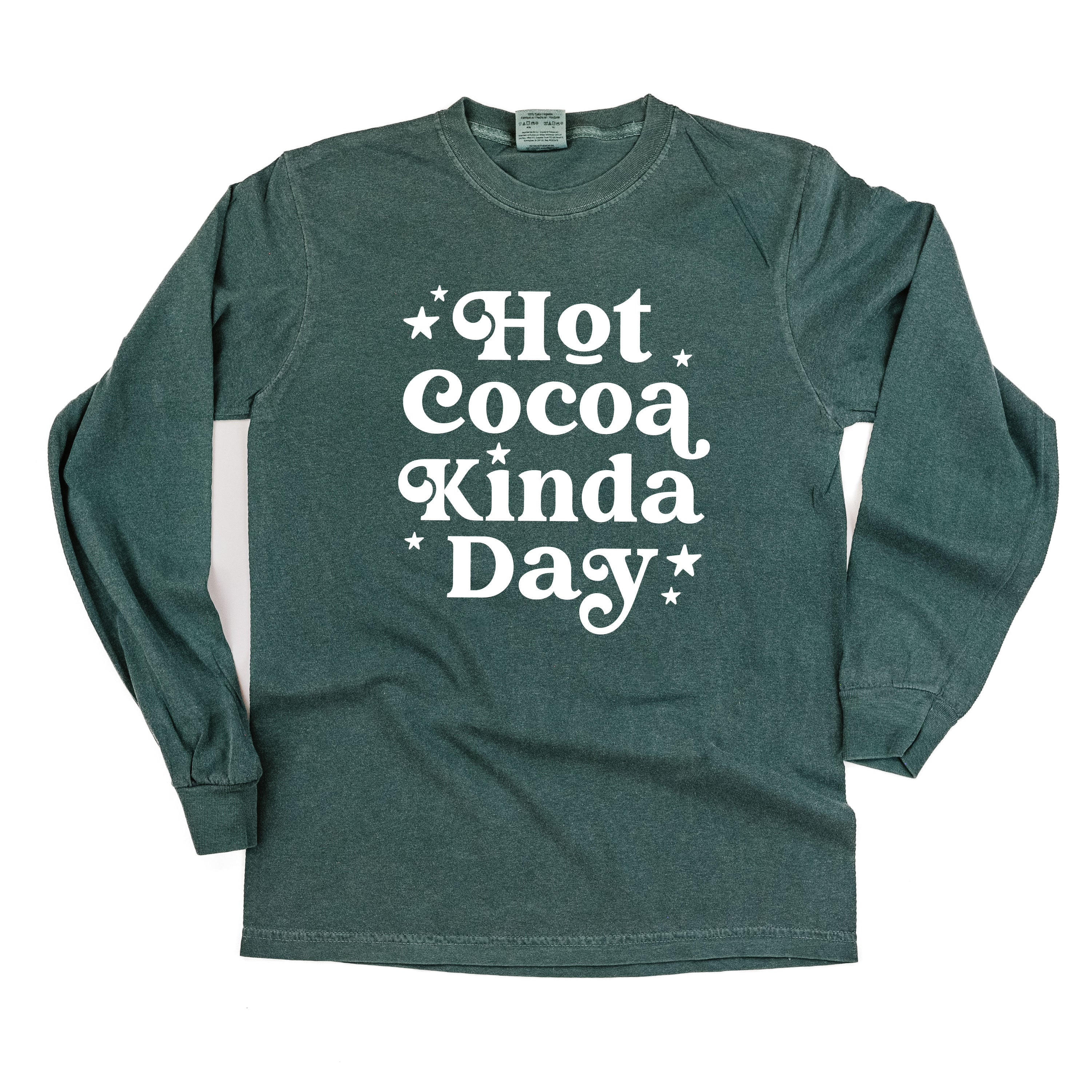 Hot Cocoa Kinda Day - LONG SLEEVE Comfort Colors Tee Little Mama Shirt Shop