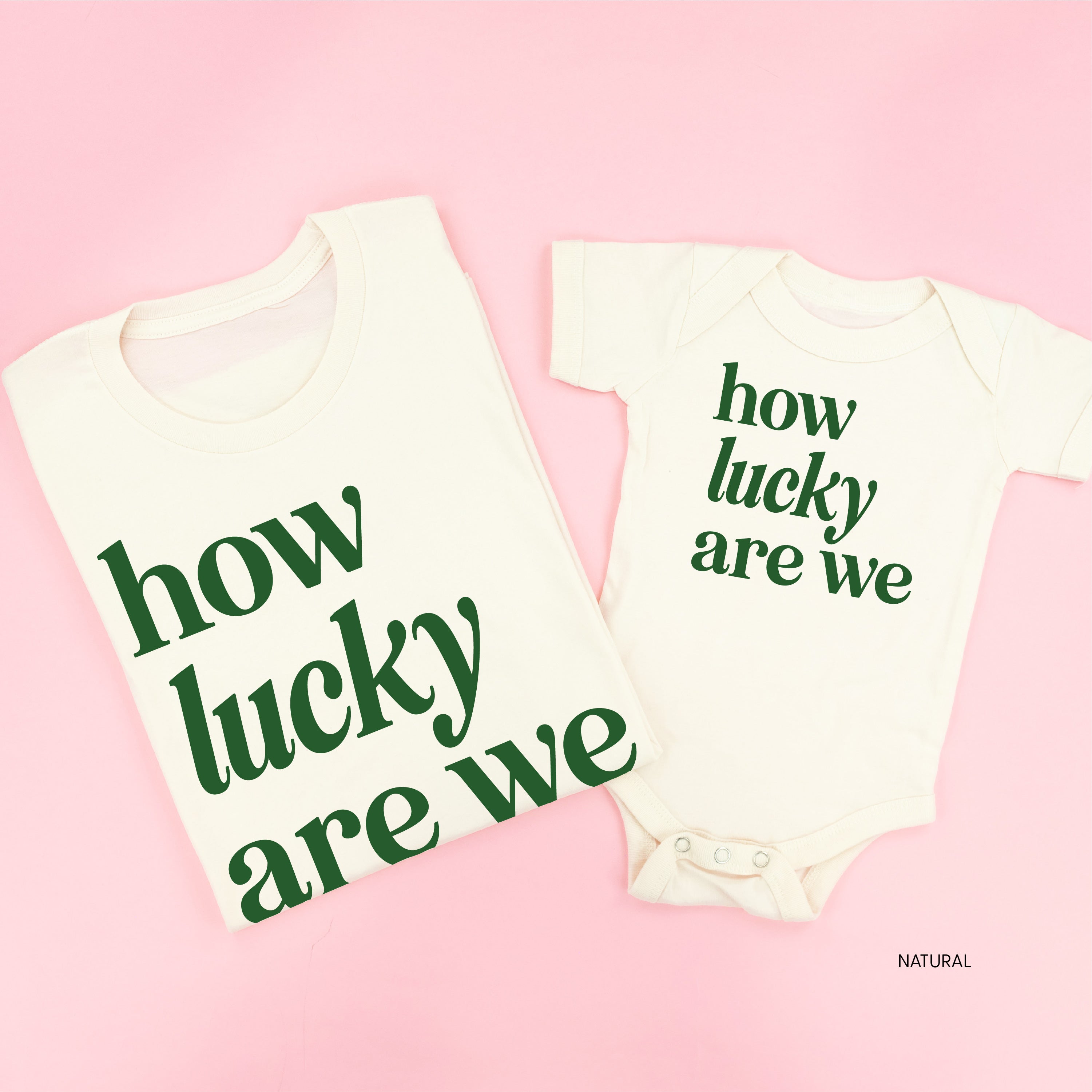 How Lucky Are We - Set of 2 Tees Little Mama Shirt Shop