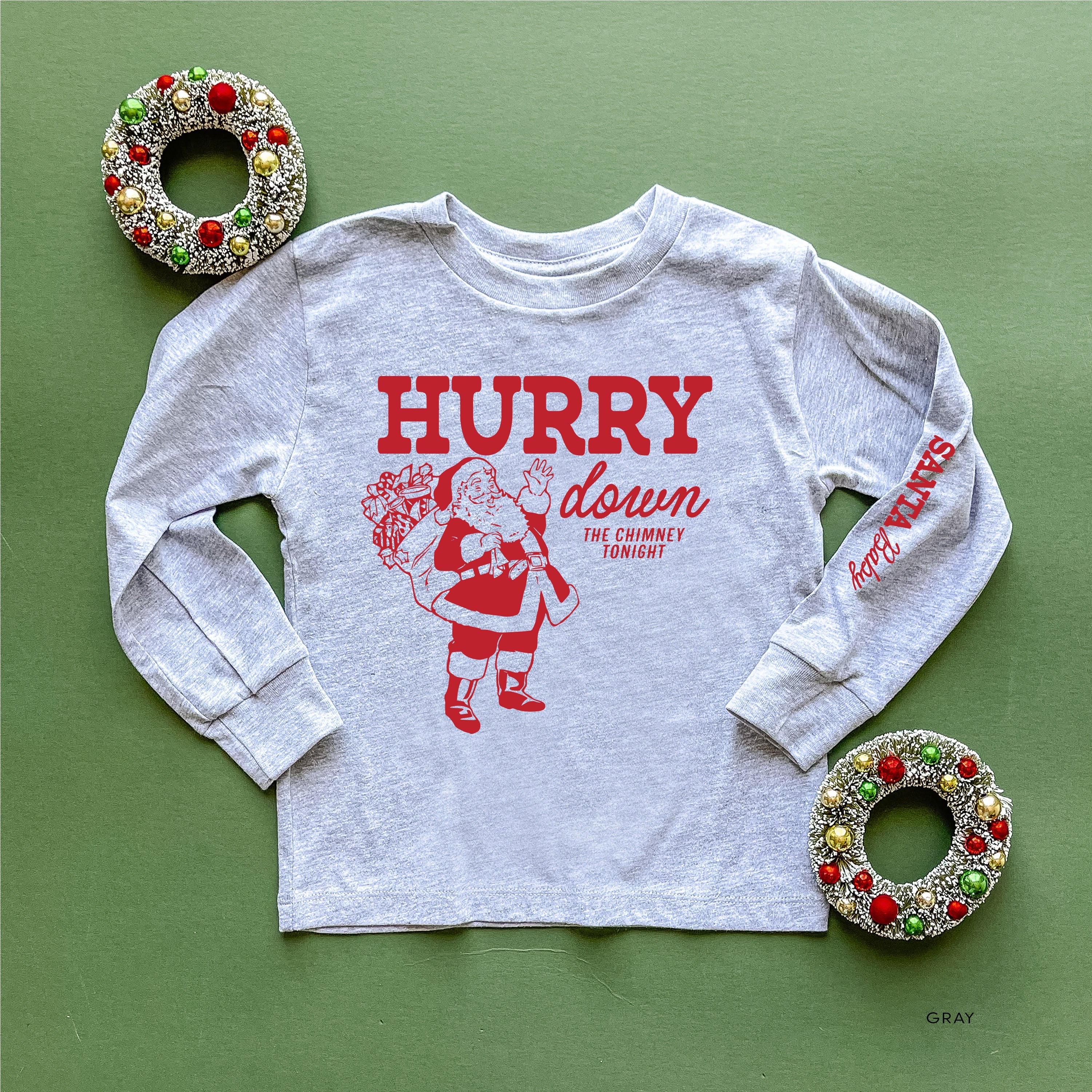 Hurry Down The Chimney Tonight (sd) - Child LONG SLEEVE Tee Little Mama Shirt Shop