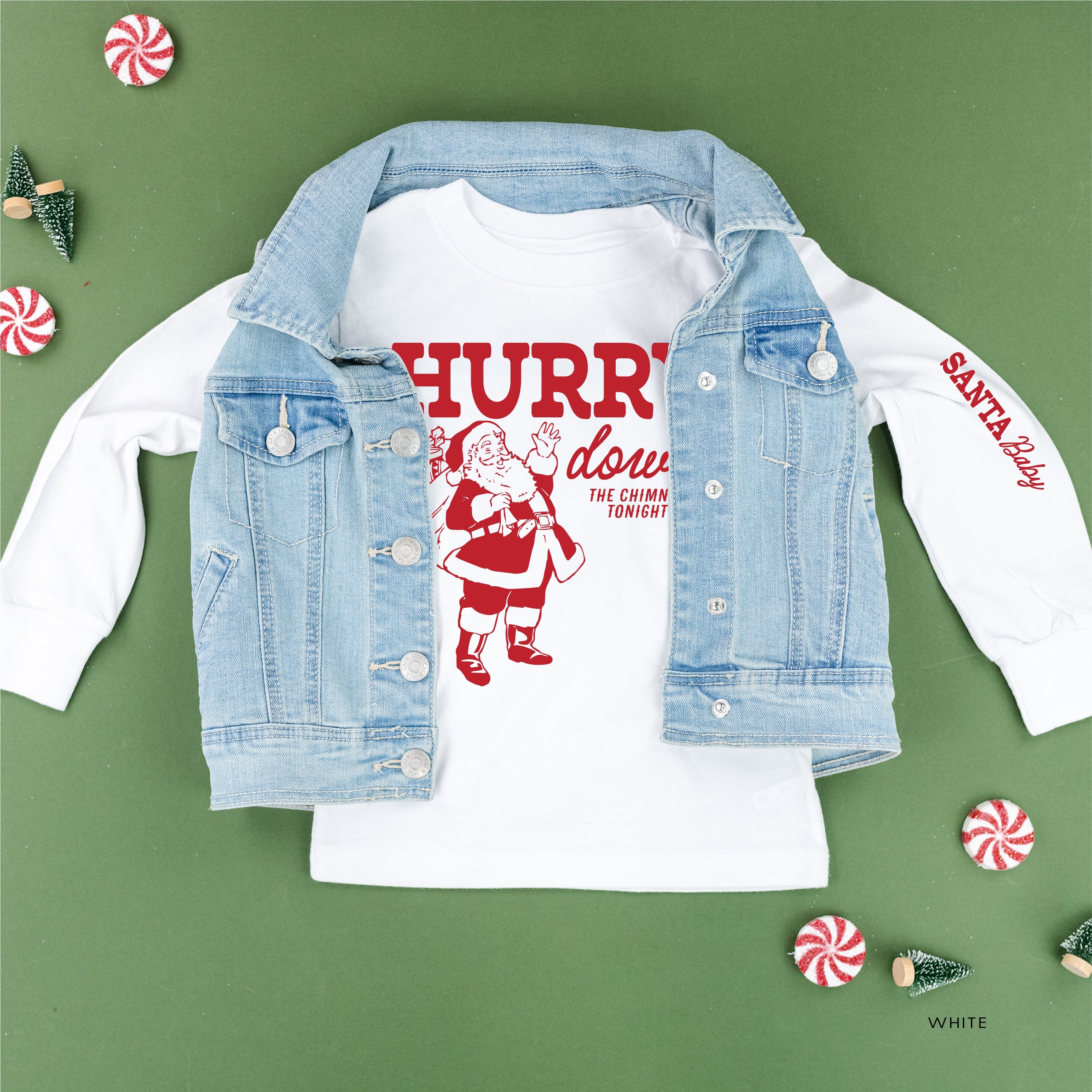 Hurry Down The Chimney Tonight (sd) - Child LONG SLEEVE Tee Little Mama Shirt Shop