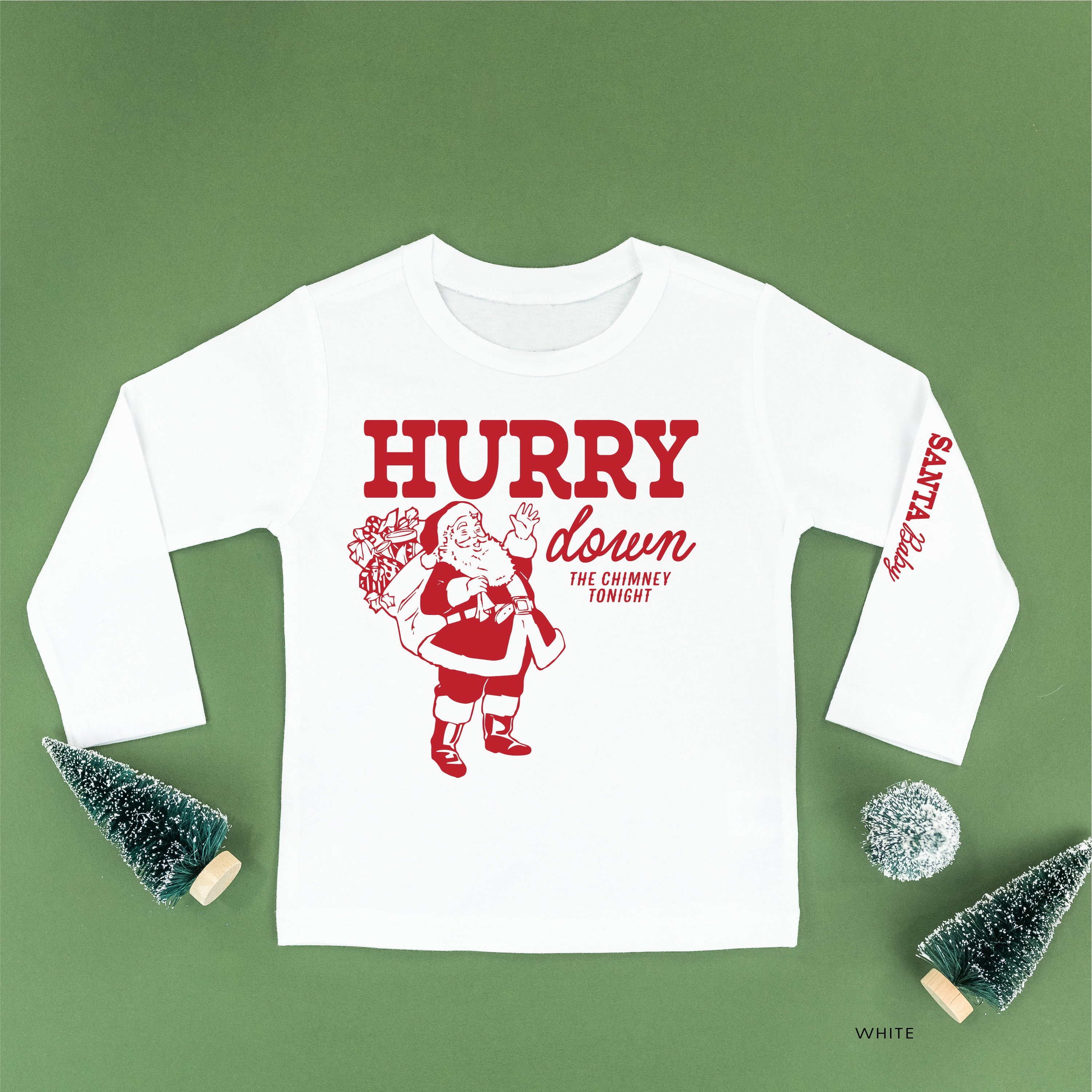 Hurry Down The Chimney Tonight (sd) - Child LONG SLEEVE Tee Little Mama Shirt Shop