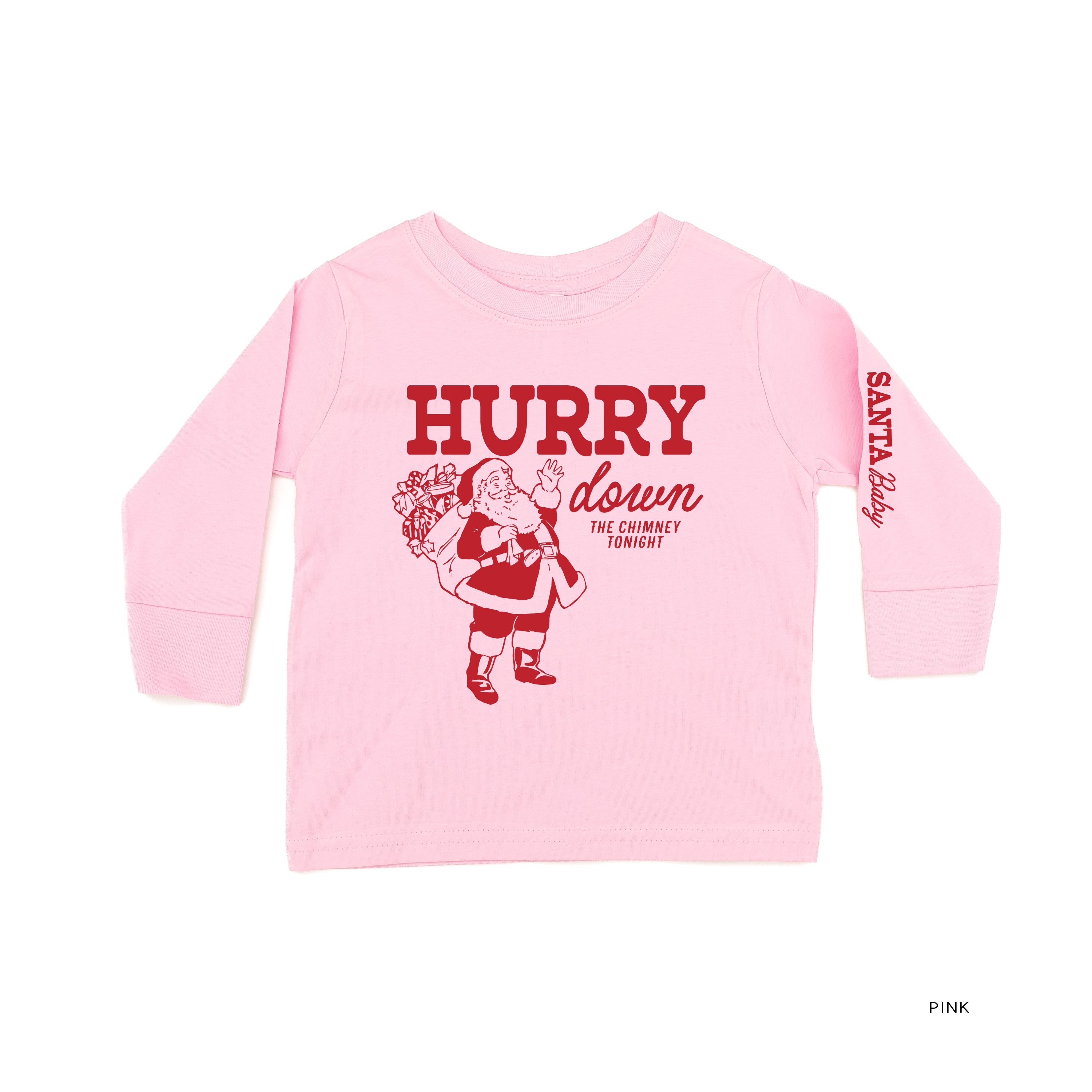 Hurry Down The Chimney Tonight (sd) - Child LONG SLEEVE Tee Little Mama Shirt Shop