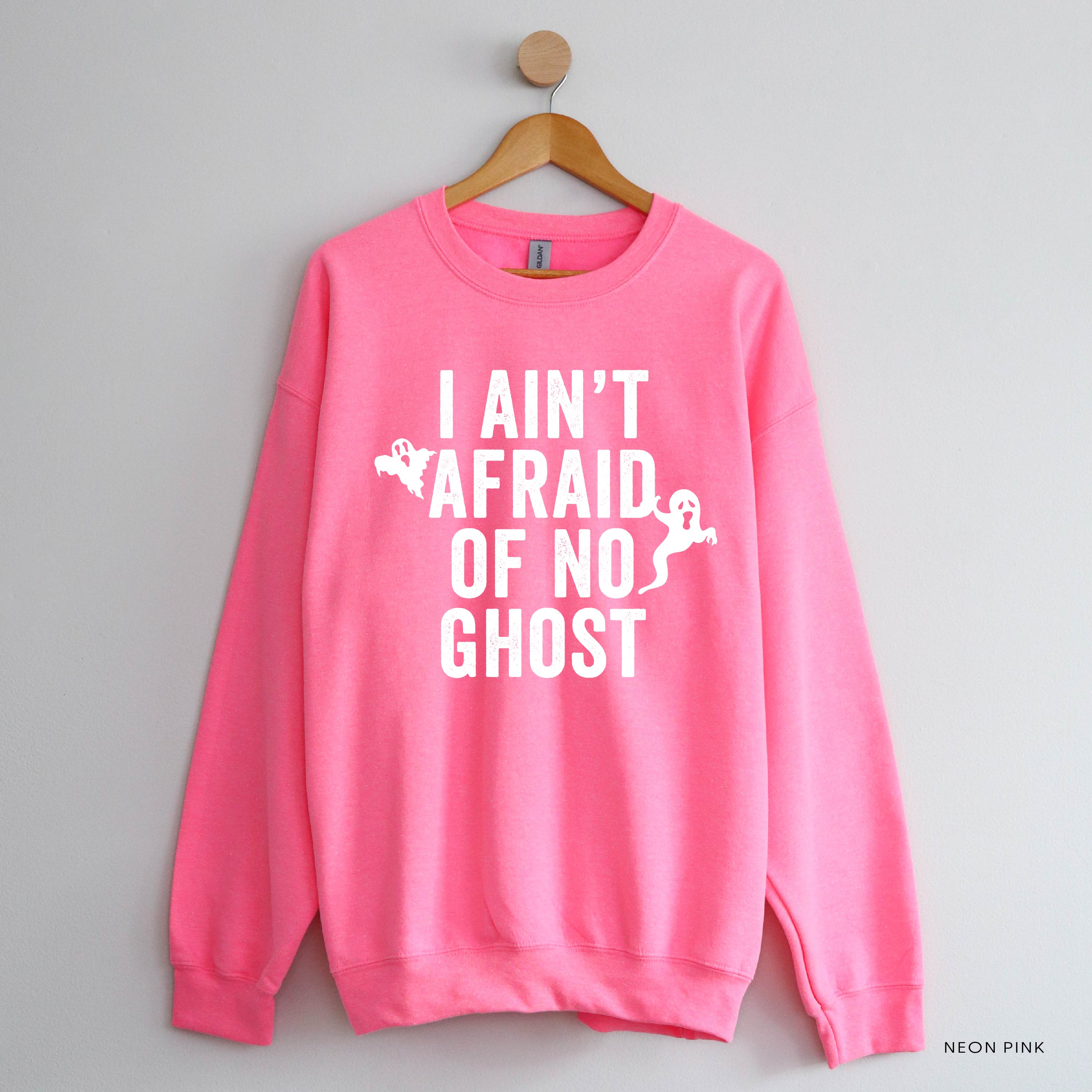 I Ain't Afraid Of No Ghost - Basic Fleece Crewneck Little Mama Shirt Shop LLC