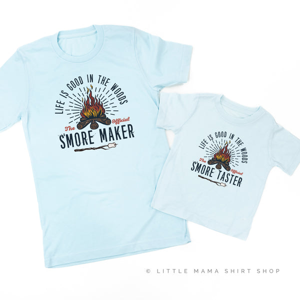 S'Mores Maker / S'Mores Taster - Set of 2 ICE BLUE Shirts