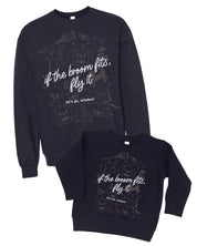 If The Broom Fits, Fly It - Set of 2 Black BASIC Fleece Sweaters Little Mama Shirt Shop
