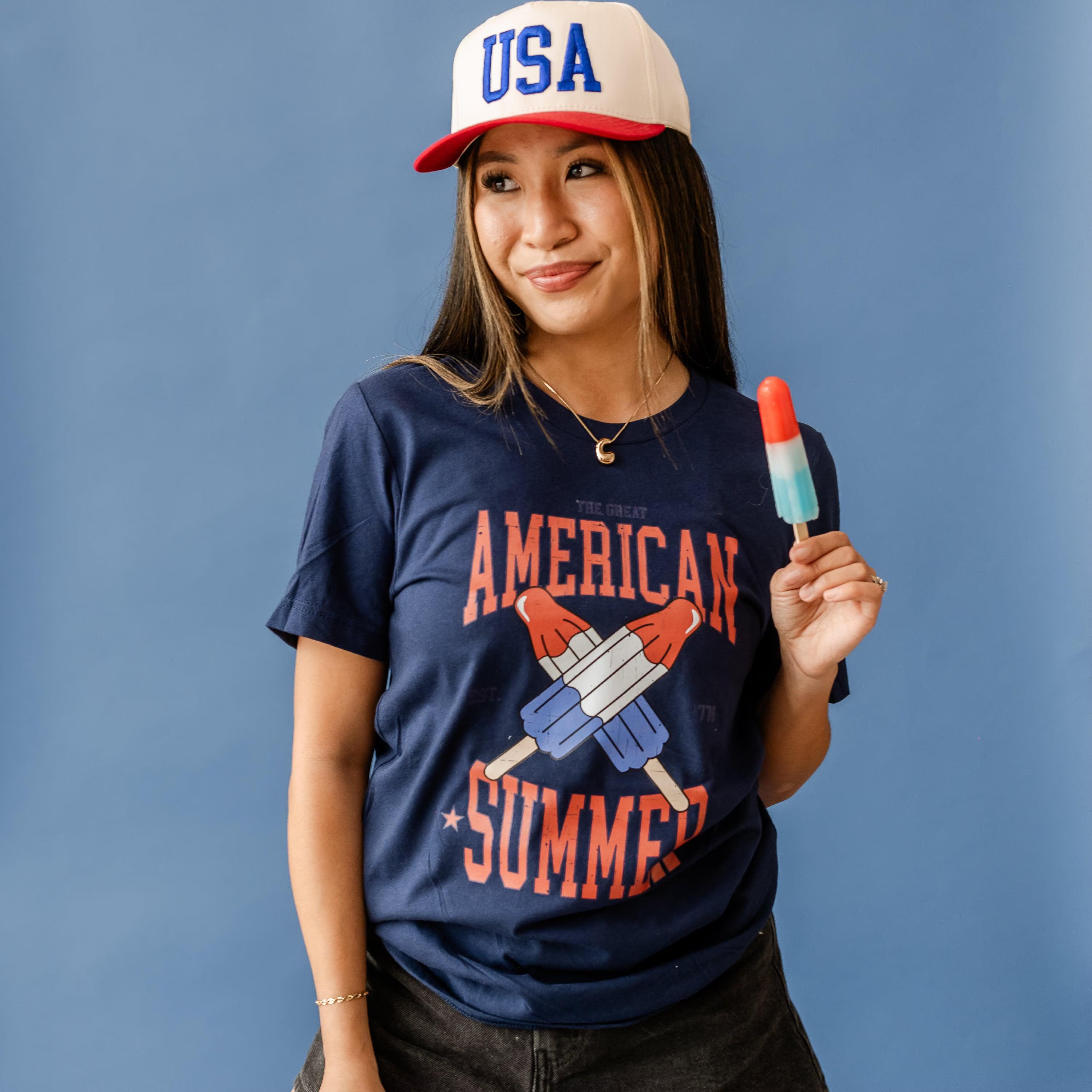 Puff Embroidered Trucker - USA Little Mama Shirt Shop