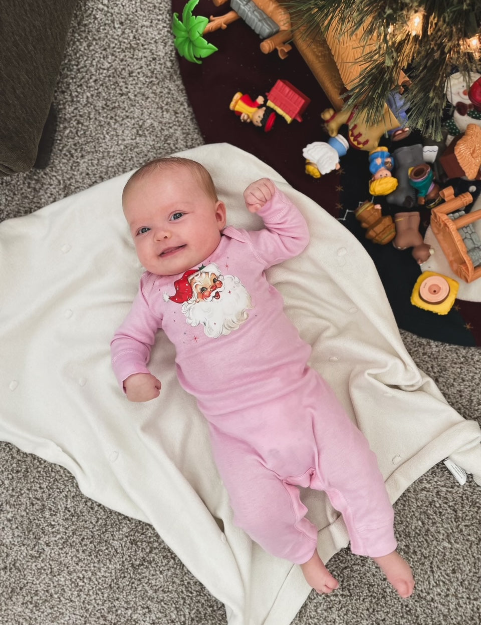 Watercolor Santa - Baby Sleeper Little Mama Shirt Shop