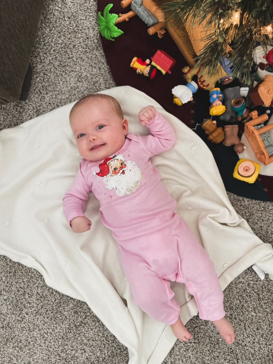 Watercolor Santa - Baby Sleeper Little Mama Shirt Shop