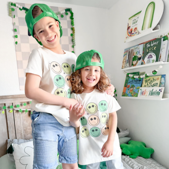 3x3 - St. Patrick's Day Smilies - Child Tee Little Mama Shirt Shop