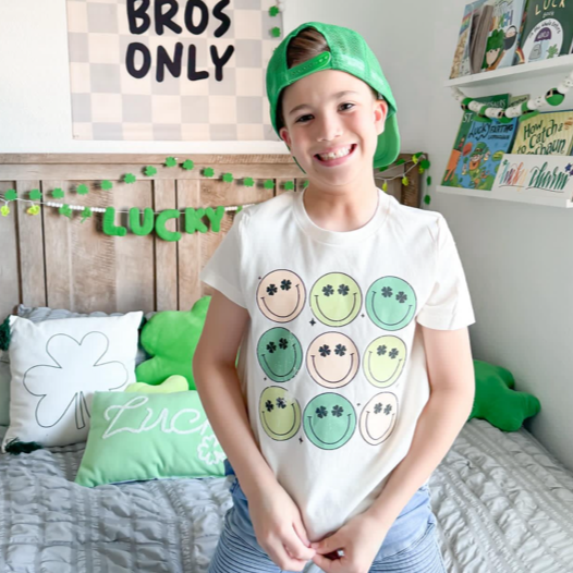 3x3 - St. Patrick's Day Smilies - Child Tee Little Mama Shirt Shop