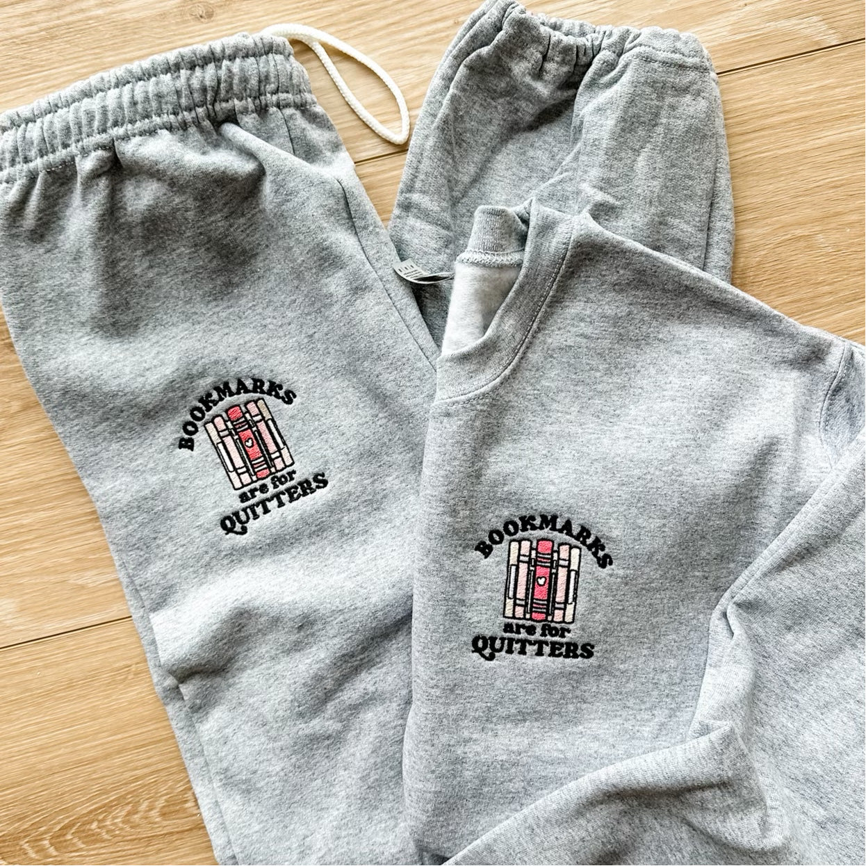 Embroidered Basic Fleece - Bookmarks Are For Quitters Little Mama Shirt Shop LLC