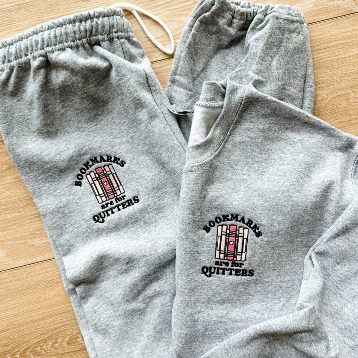 Embroidered BASIC Joggers - Bookmarks Are For Quitters Little Mama Shirt Shop LLC