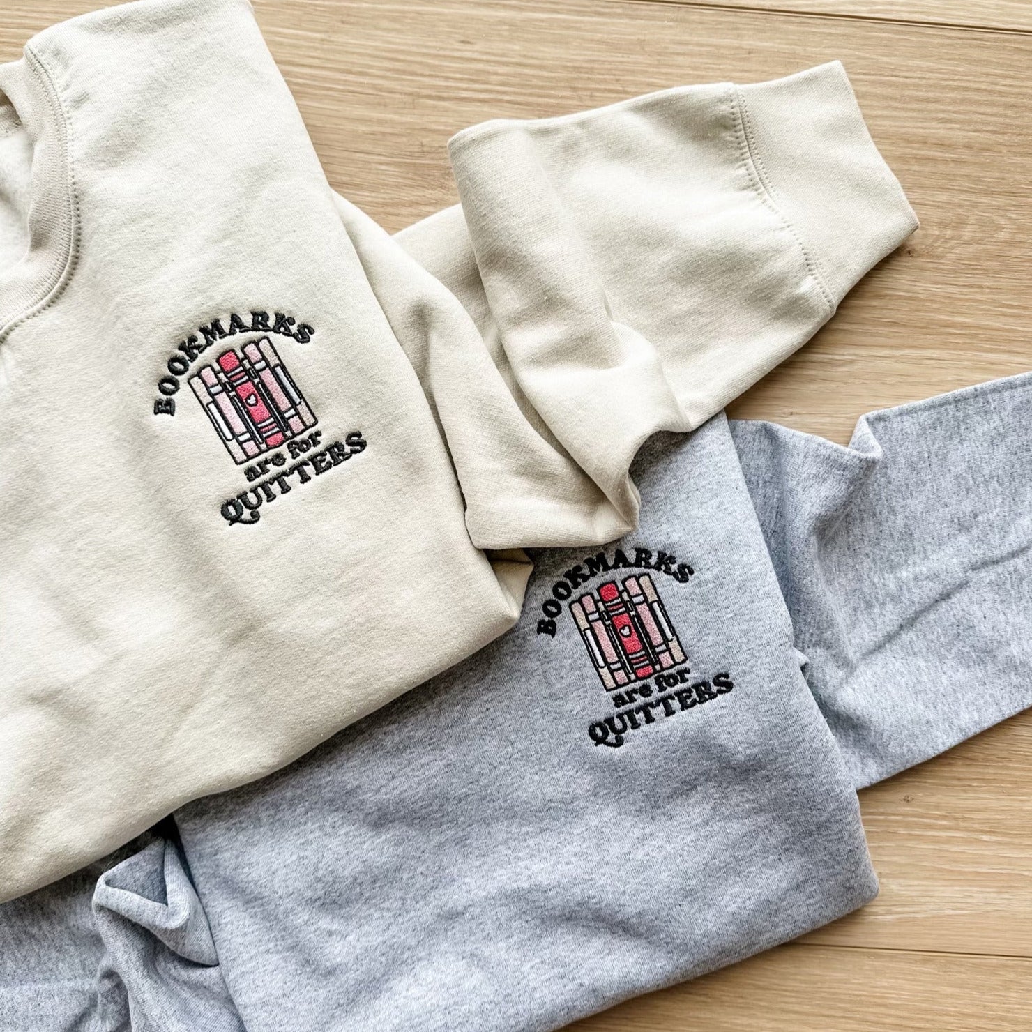 Embroidered Basic Fleece - Bookmarks Are For Quitters Little Mama Shirt Shop LLC