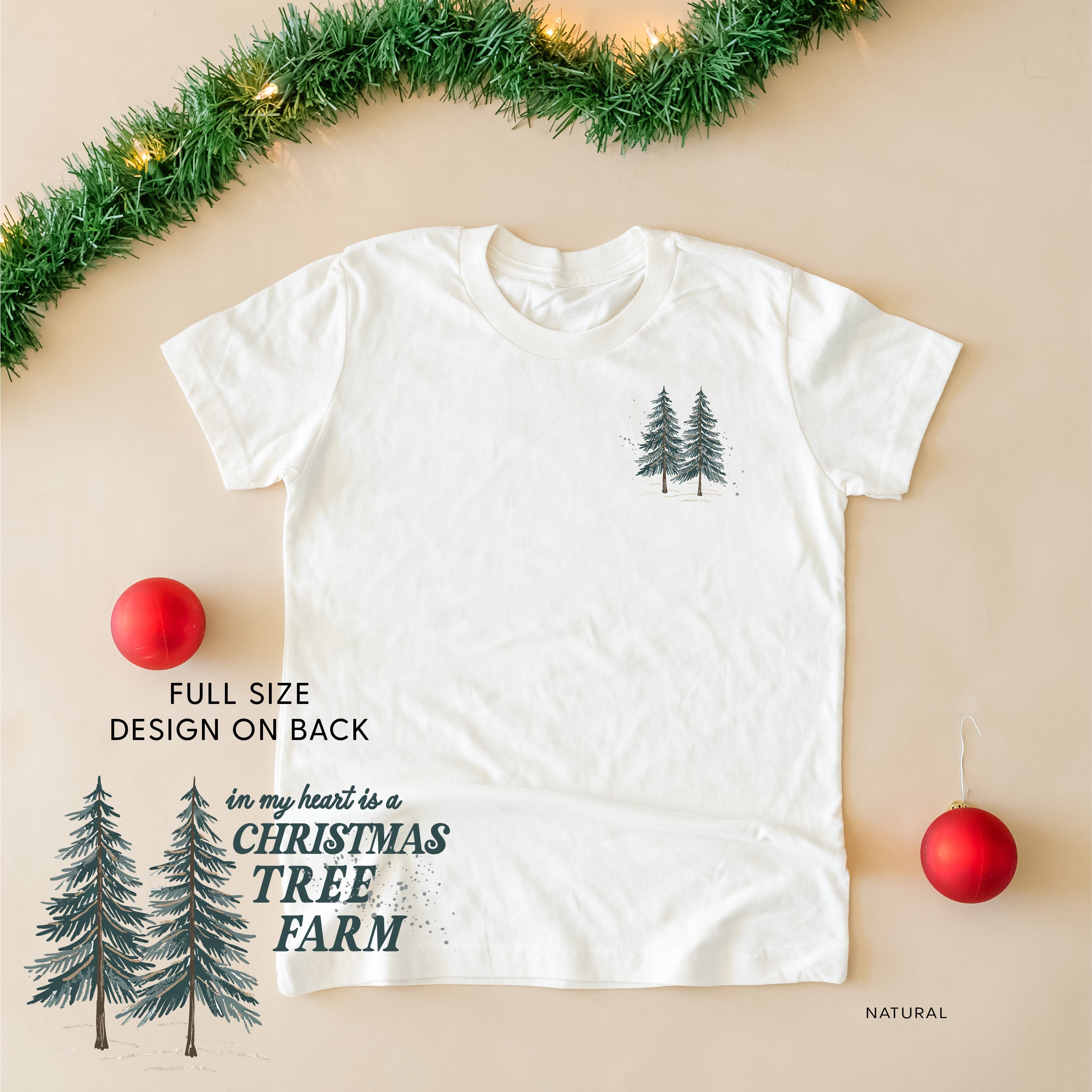 In My Heart Is A Christmas Tree Farm (pf&b) - Child Tee Little Mama Shirt Shop