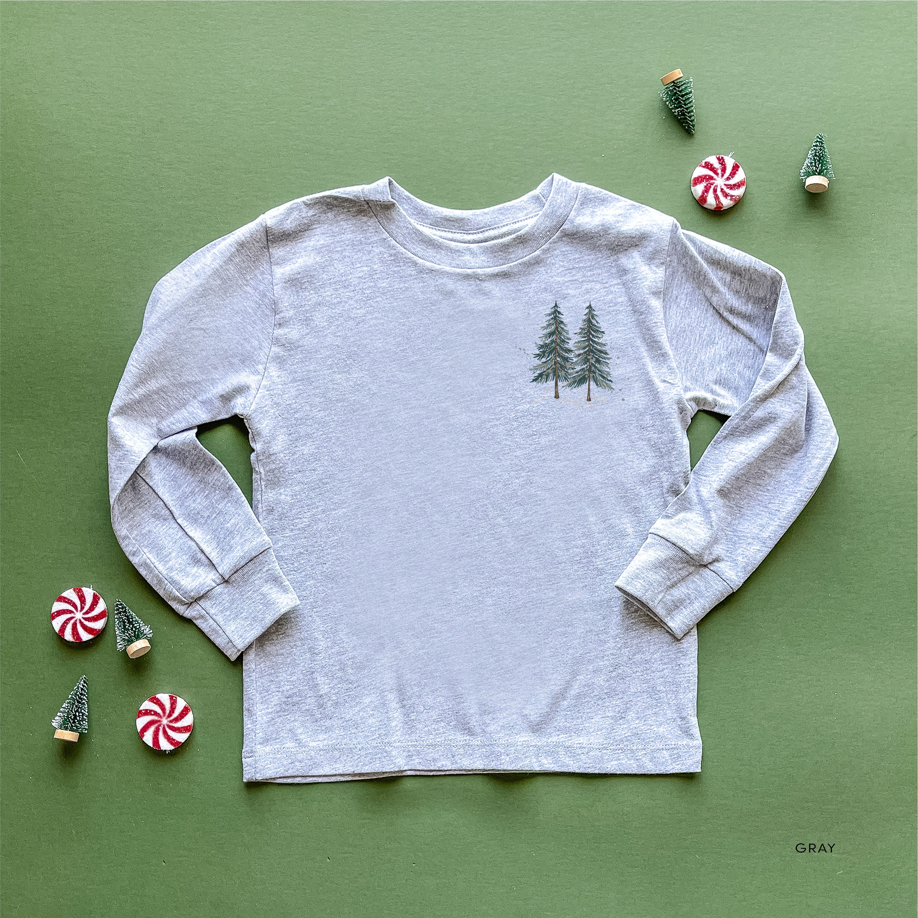 In My Heart Is A Christmas Tree Farm (pf&b) - Child LONG SLEEVE Tee Little Mama Shirt Shop