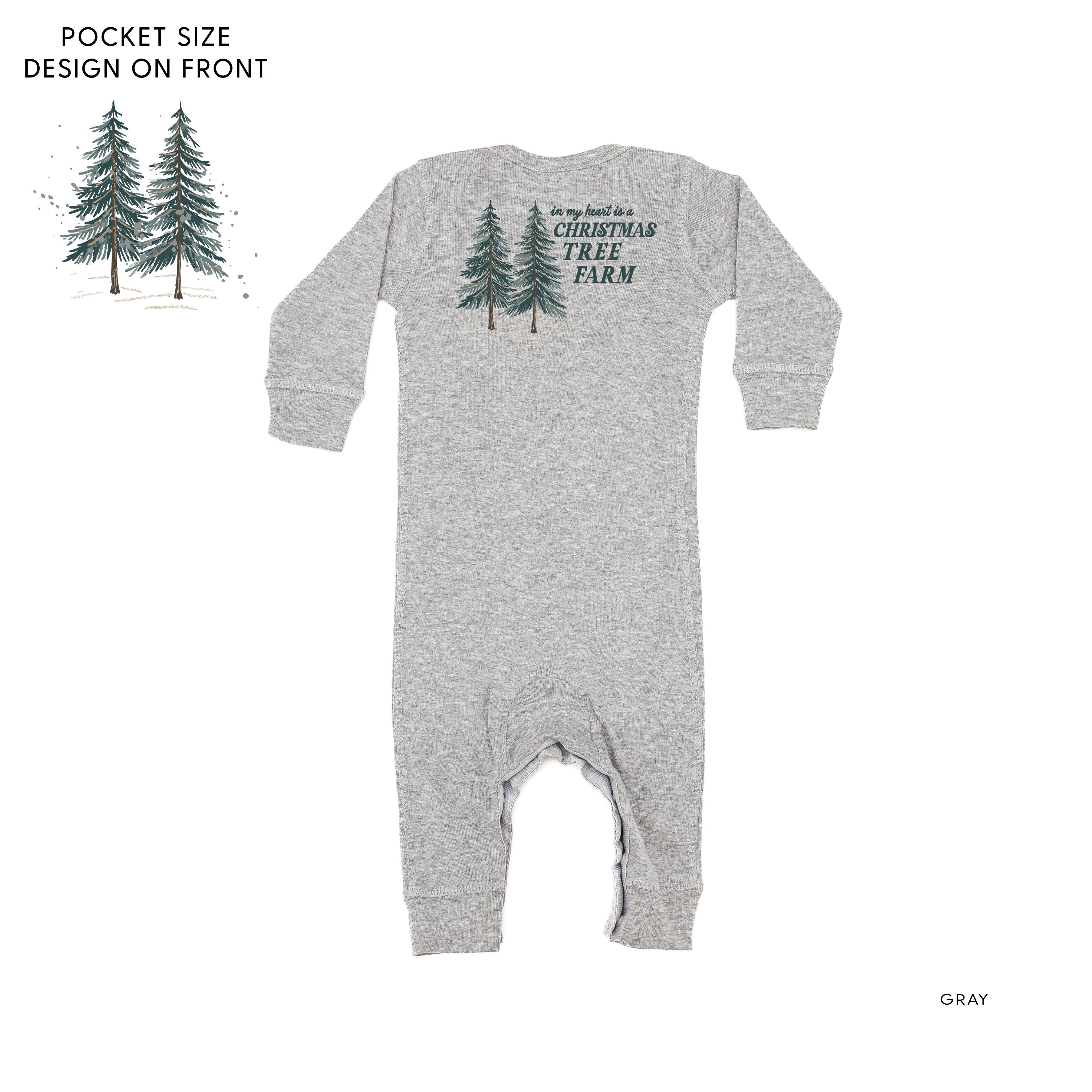 In My Heart Is A Christmas Tree Farm (pf&b) - Baby Sleeper Little Mama Shirt Shop