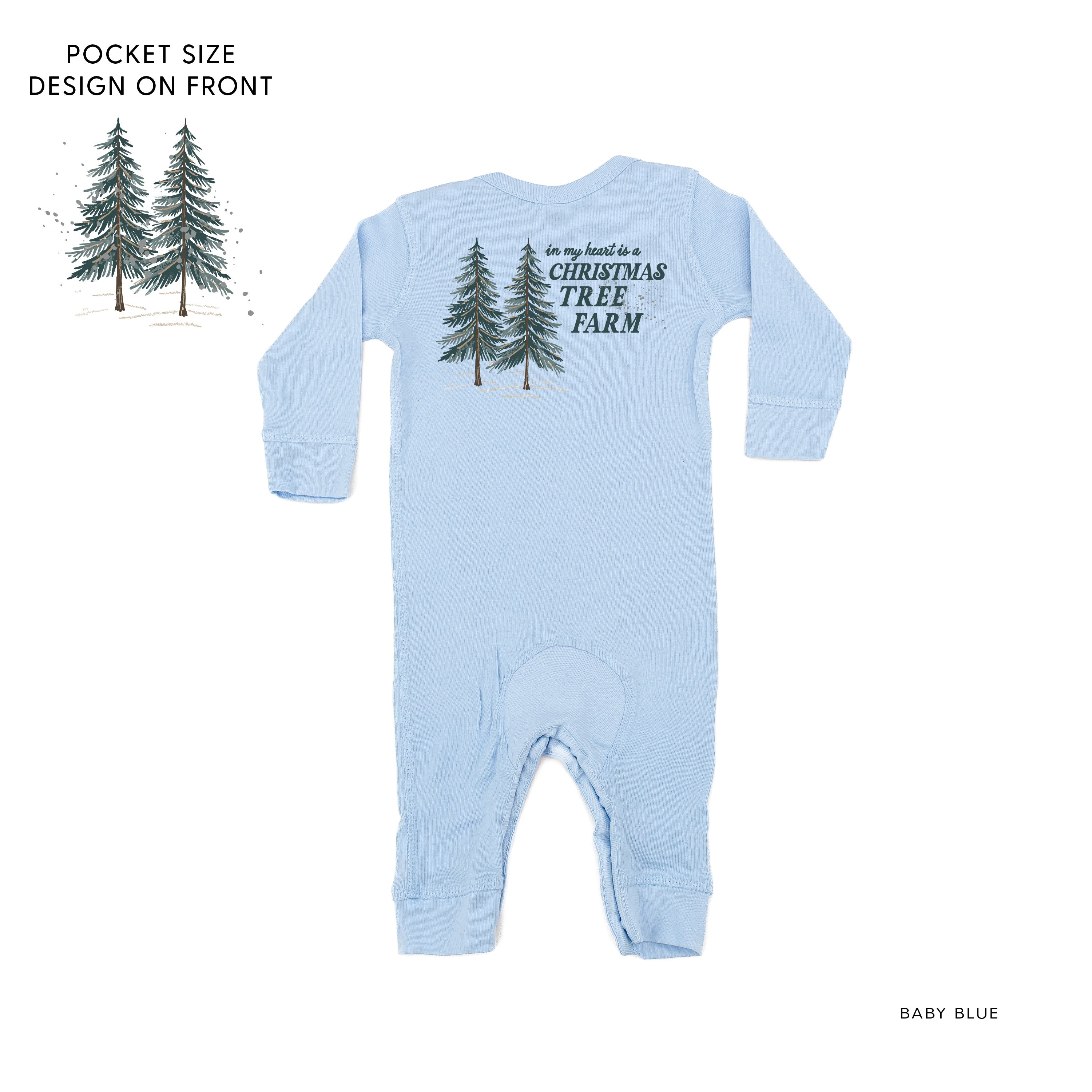 In My Heart Is A Christmas Tree Farm (pf&b) - Baby Sleeper Little Mama Shirt Shop