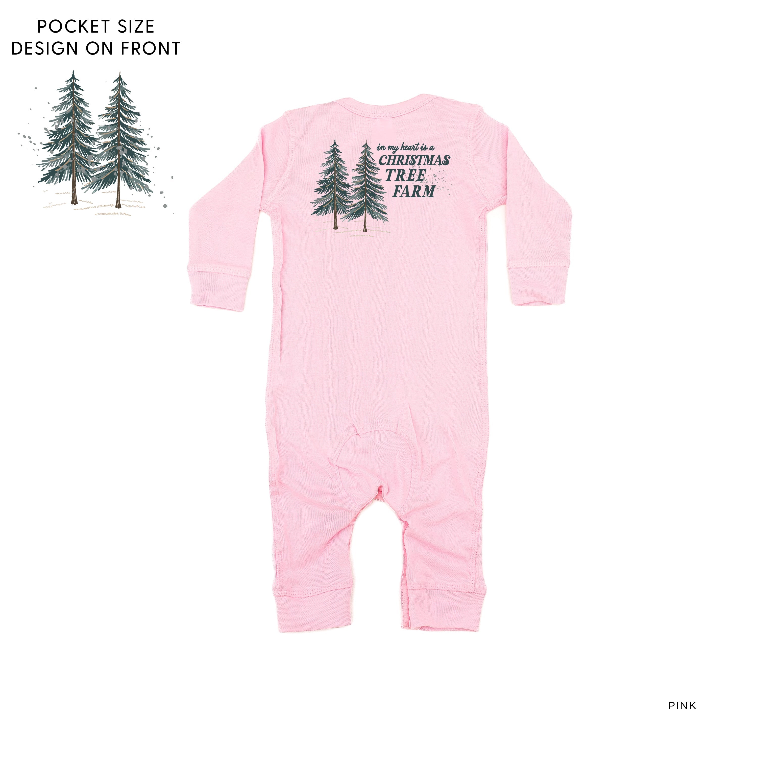 In My Heart Is A Christmas Tree Farm (pf&b) - Baby Sleeper Little Mama Shirt Shop