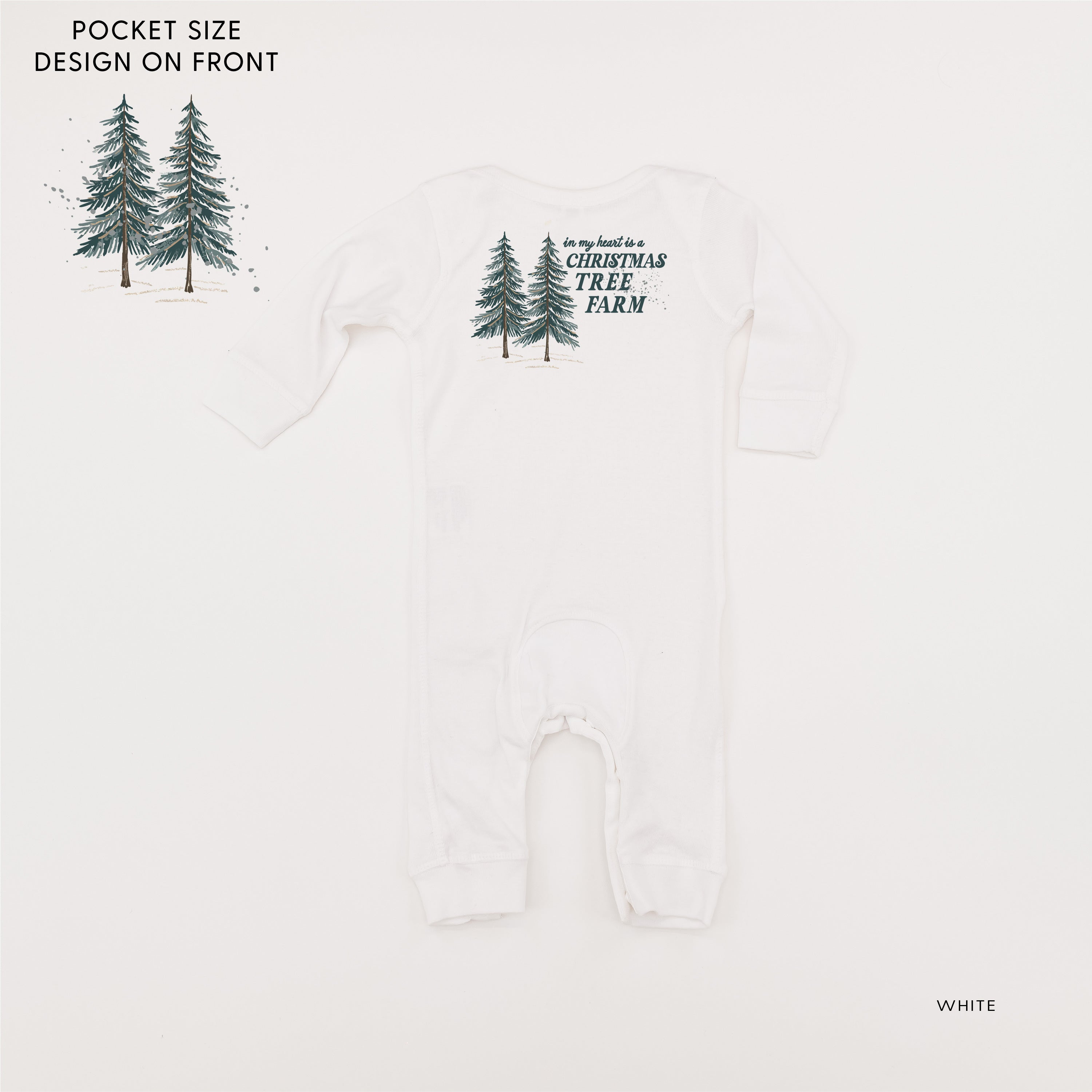 In My Heart Is A Christmas Tree Farm (pf&b) - Baby Sleeper Little Mama Shirt Shop