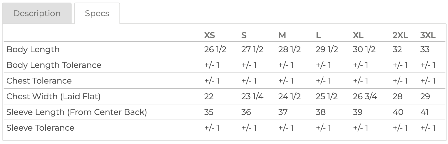 Size chart for adult hoodie with sizes XS to 3XL with measurements in inches - Little Mama Shirt Shop