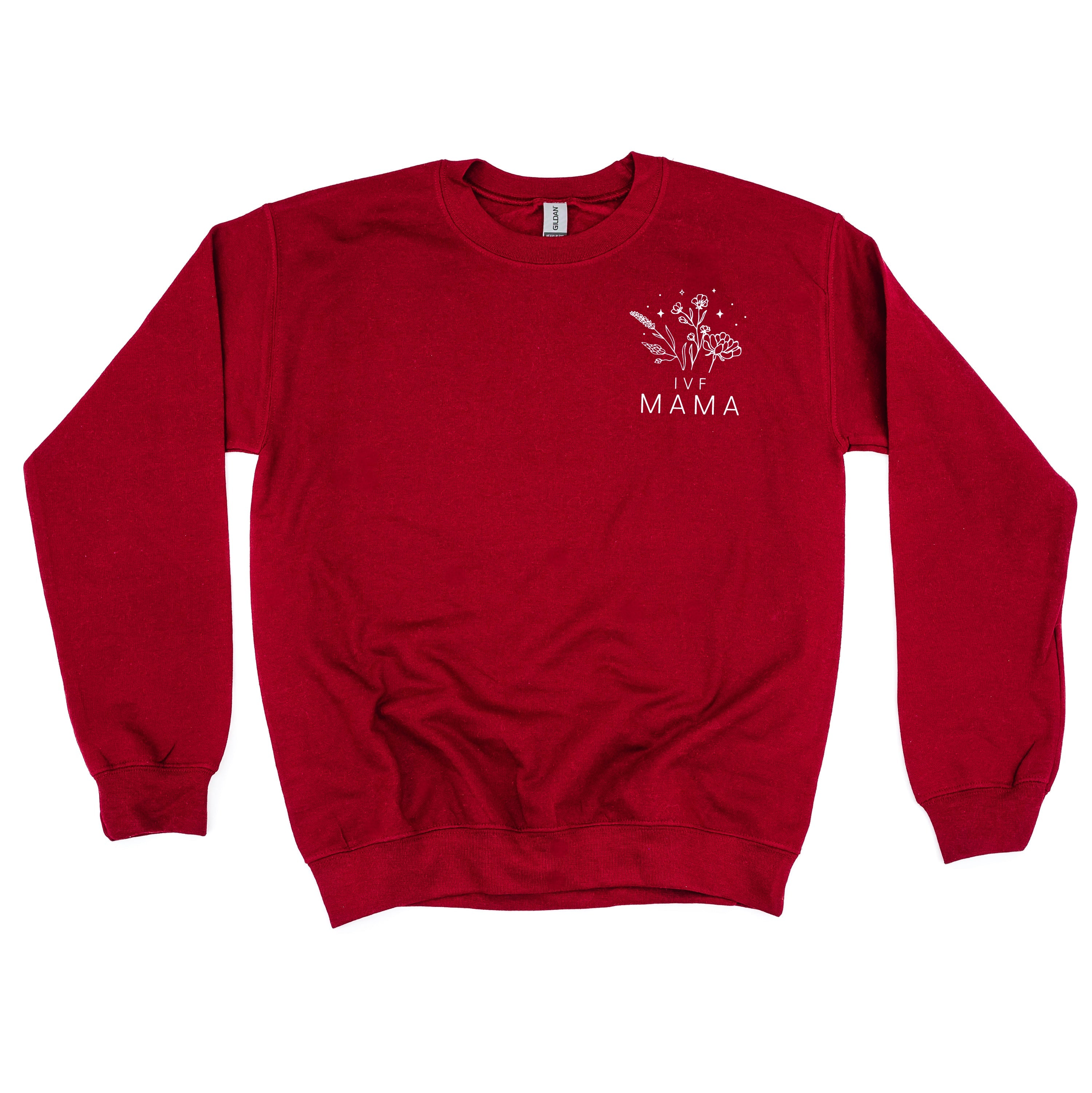 IVF MAMA - Bouquet - Pocket Size - BASIC FLEECE CREWNECK Little Mama Shirt Shop LLC