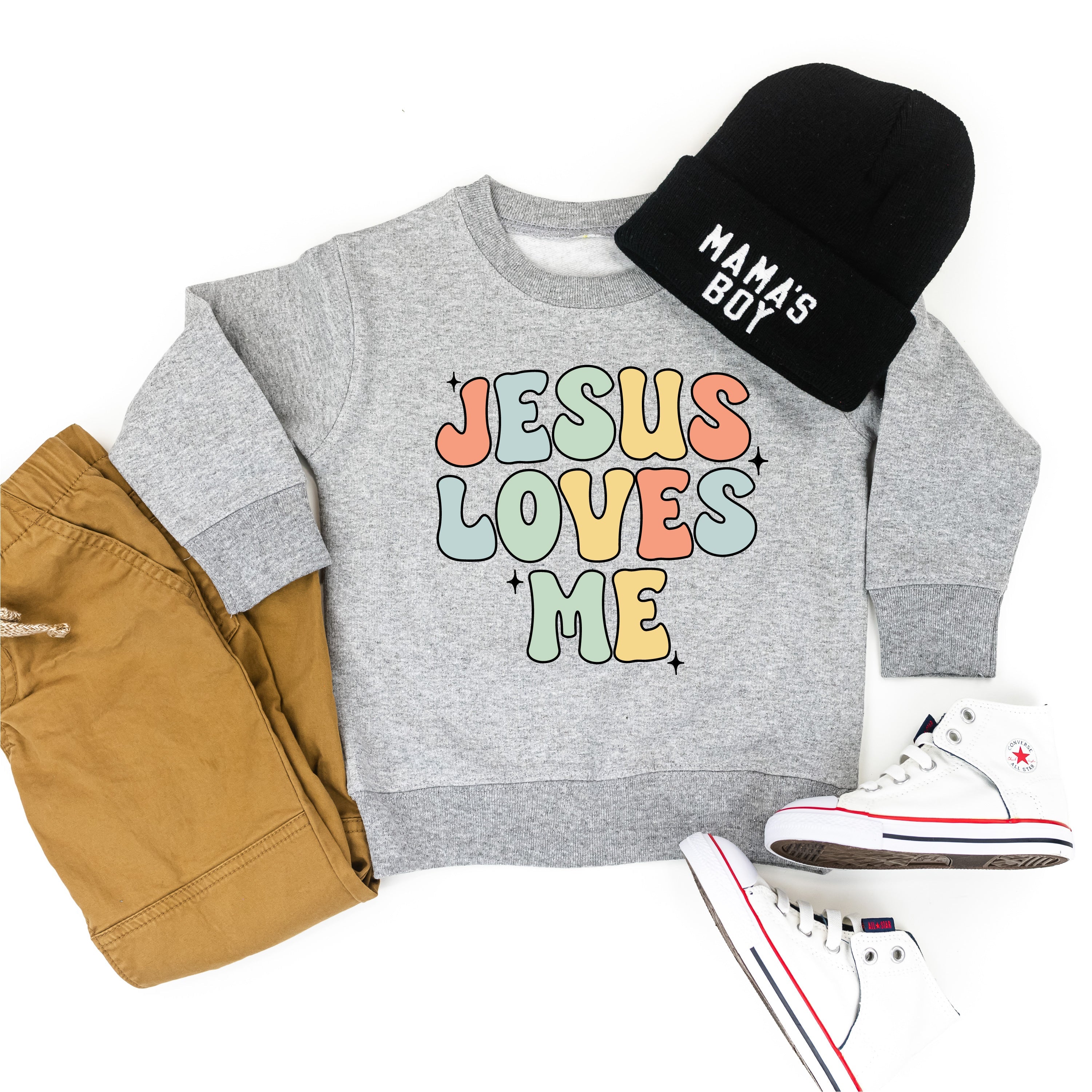 Boy Version - Jesus Loves Me - Child Sweater Little Mama Shirt Shop