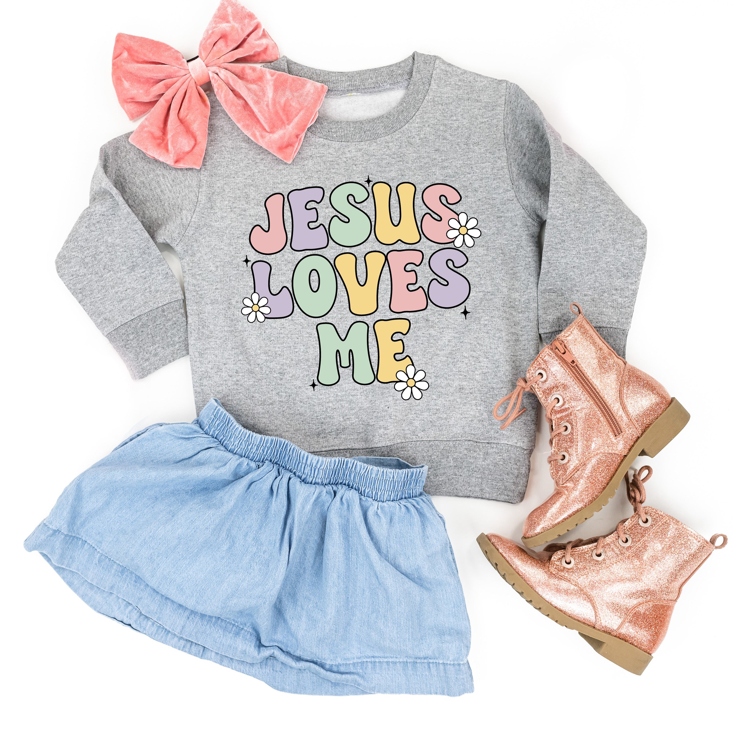 Girl Version - Jesus Loves Me - Child Sweater Little Mama Shirt Shop