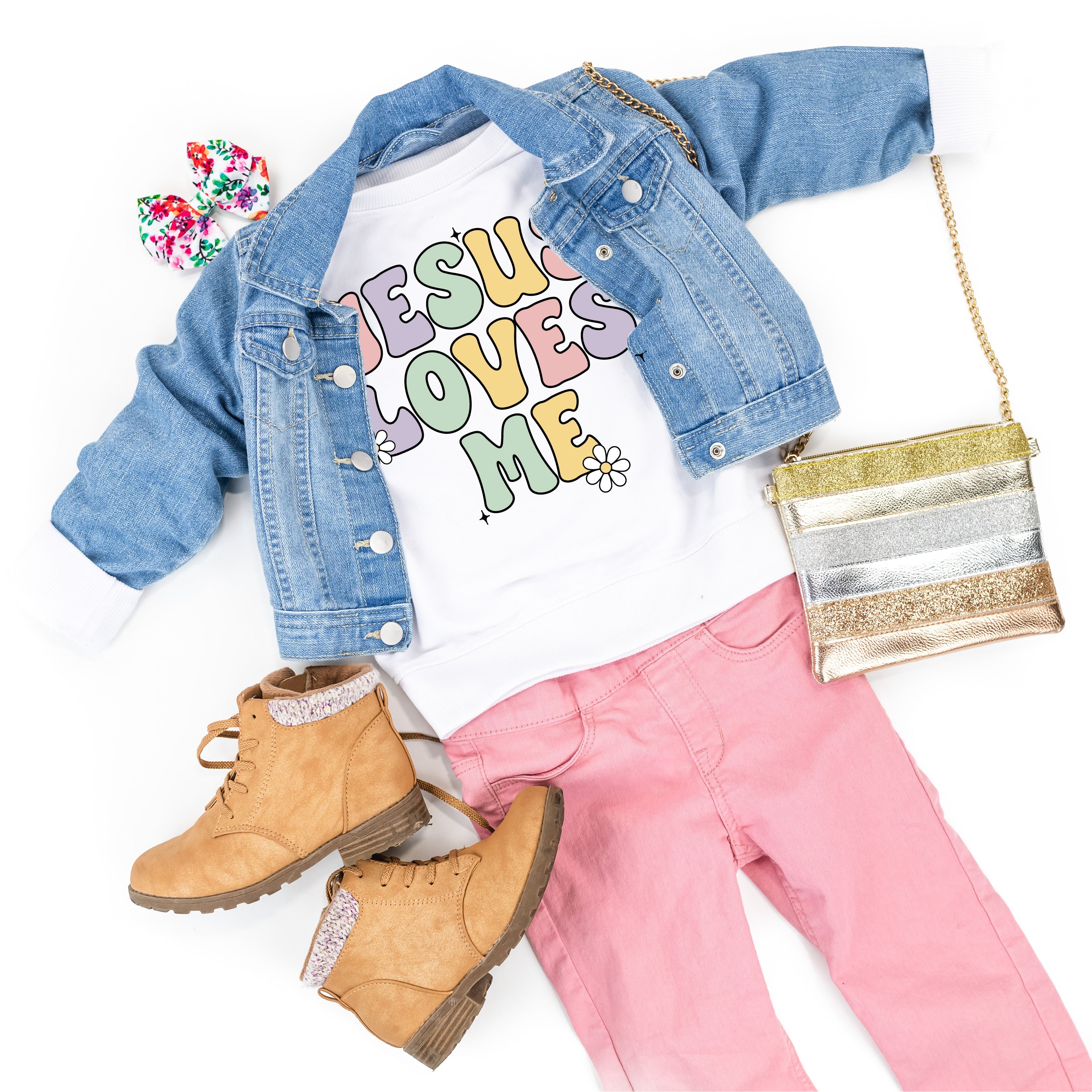 Girl Version - Jesus Loves Me - Child Sweater Little Mama Shirt Shop