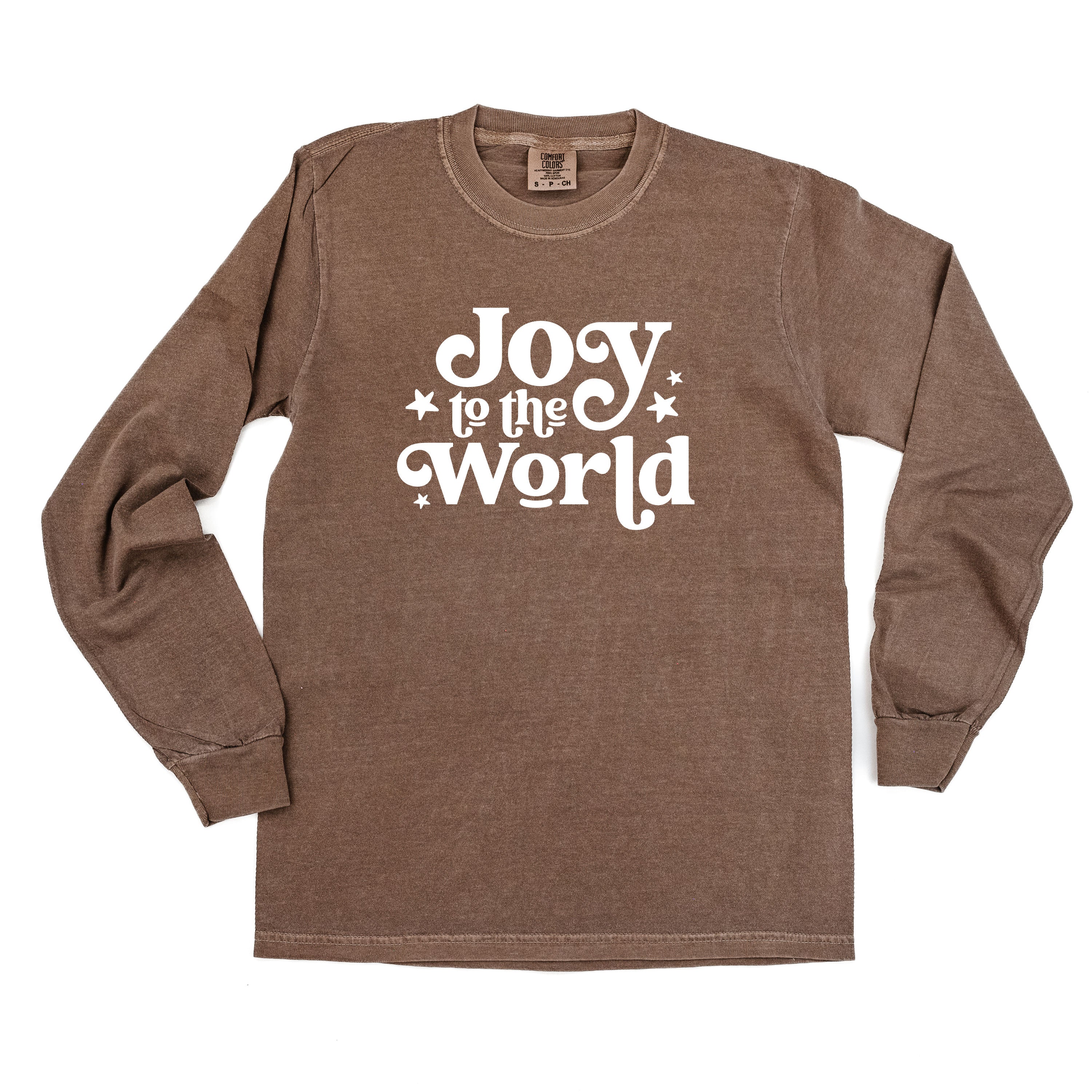 Joy To The World - LONG SLEEVE Comfort Colors Tee Little Mama Shirt Shop