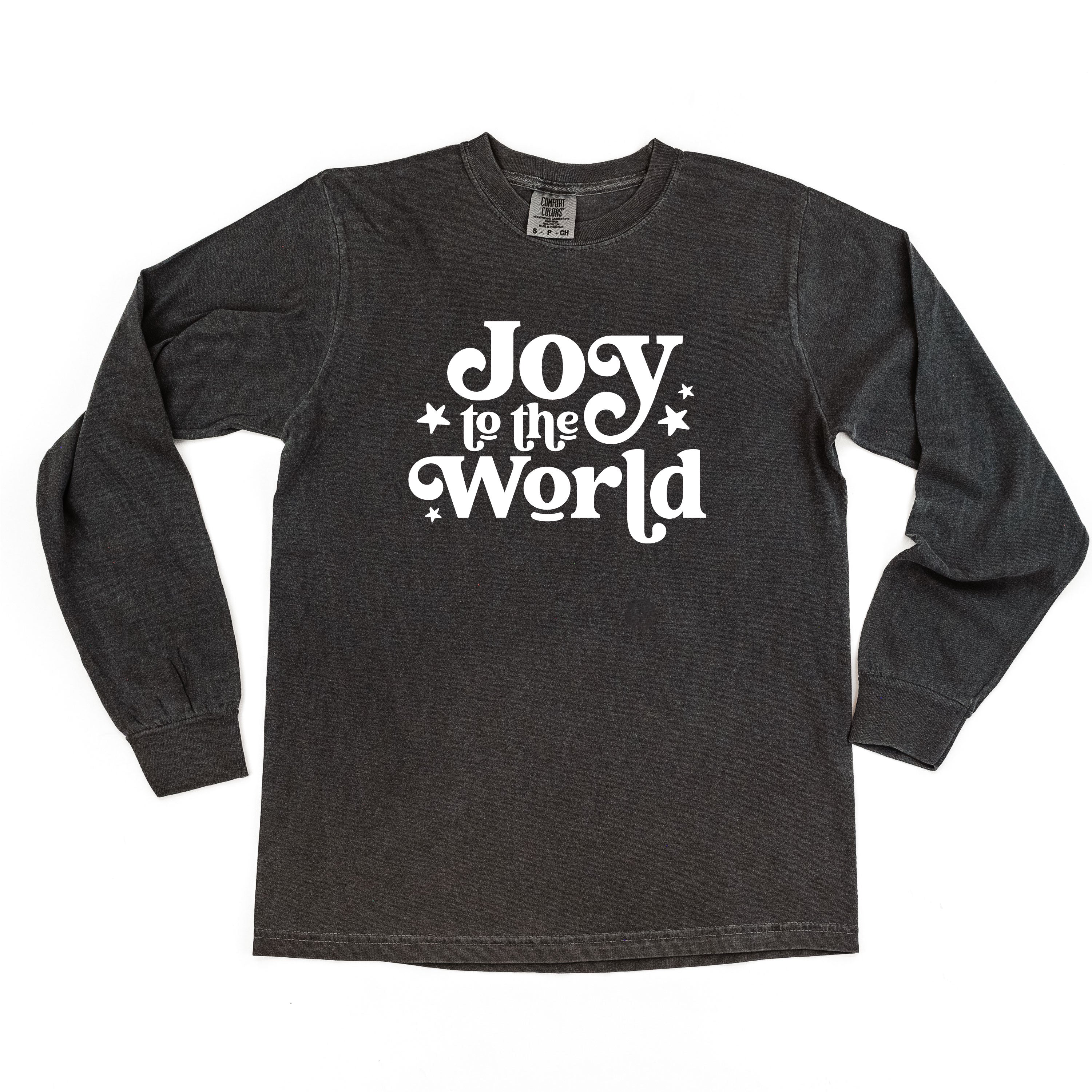 Joy To The World - LONG SLEEVE Comfort Colors Tee Little Mama Shirt Shop