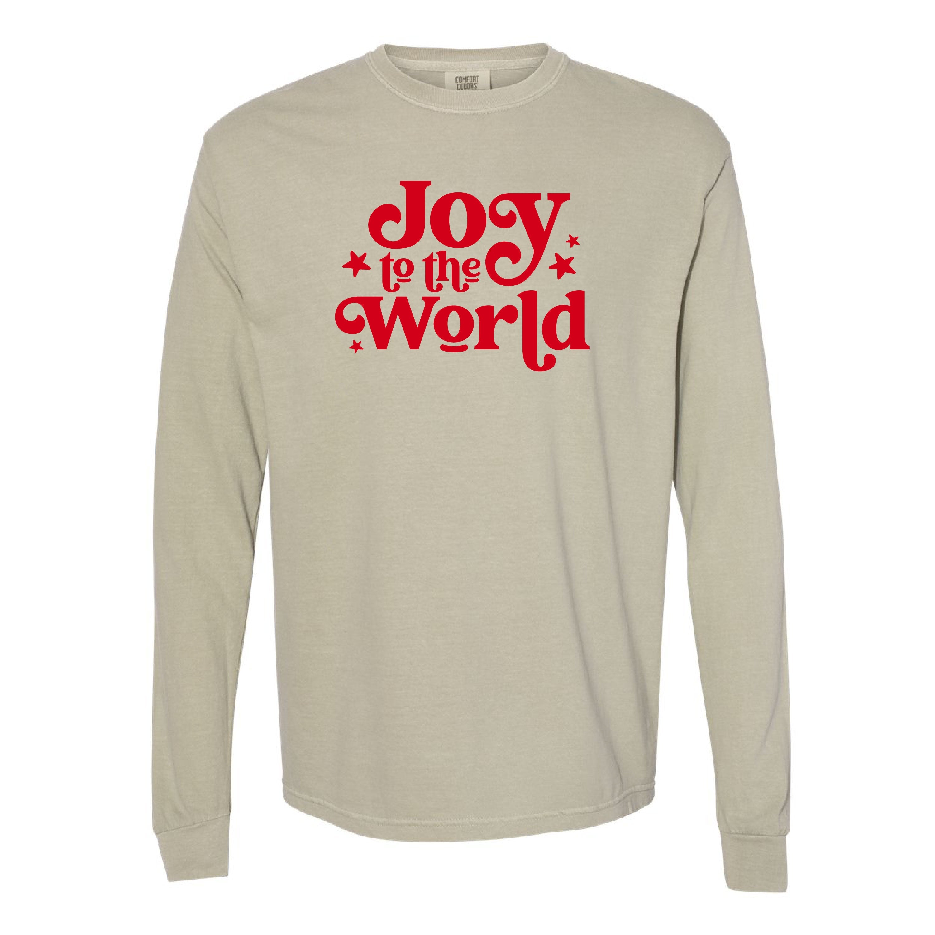 Joy To The World - LONG SLEEVE Comfort Colors Tee Little Mama Shirt Shop