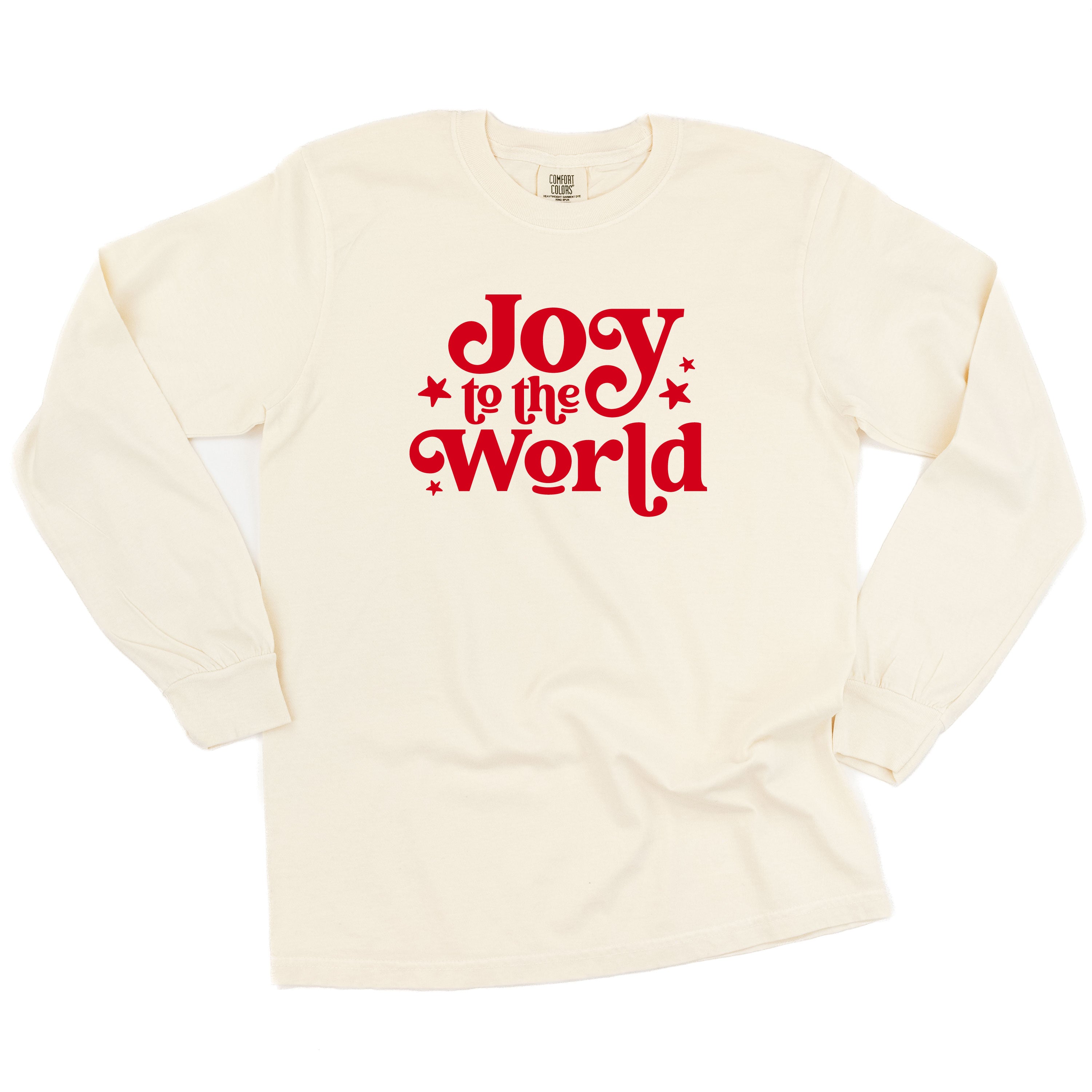 Joy To The World - LONG SLEEVE Comfort Colors Tee Little Mama Shirt Shop