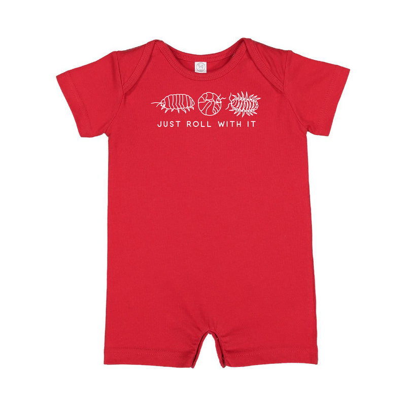 JUST ROLL WITH IT - Short Sleeve / Shorts - One Piece Baby Romper