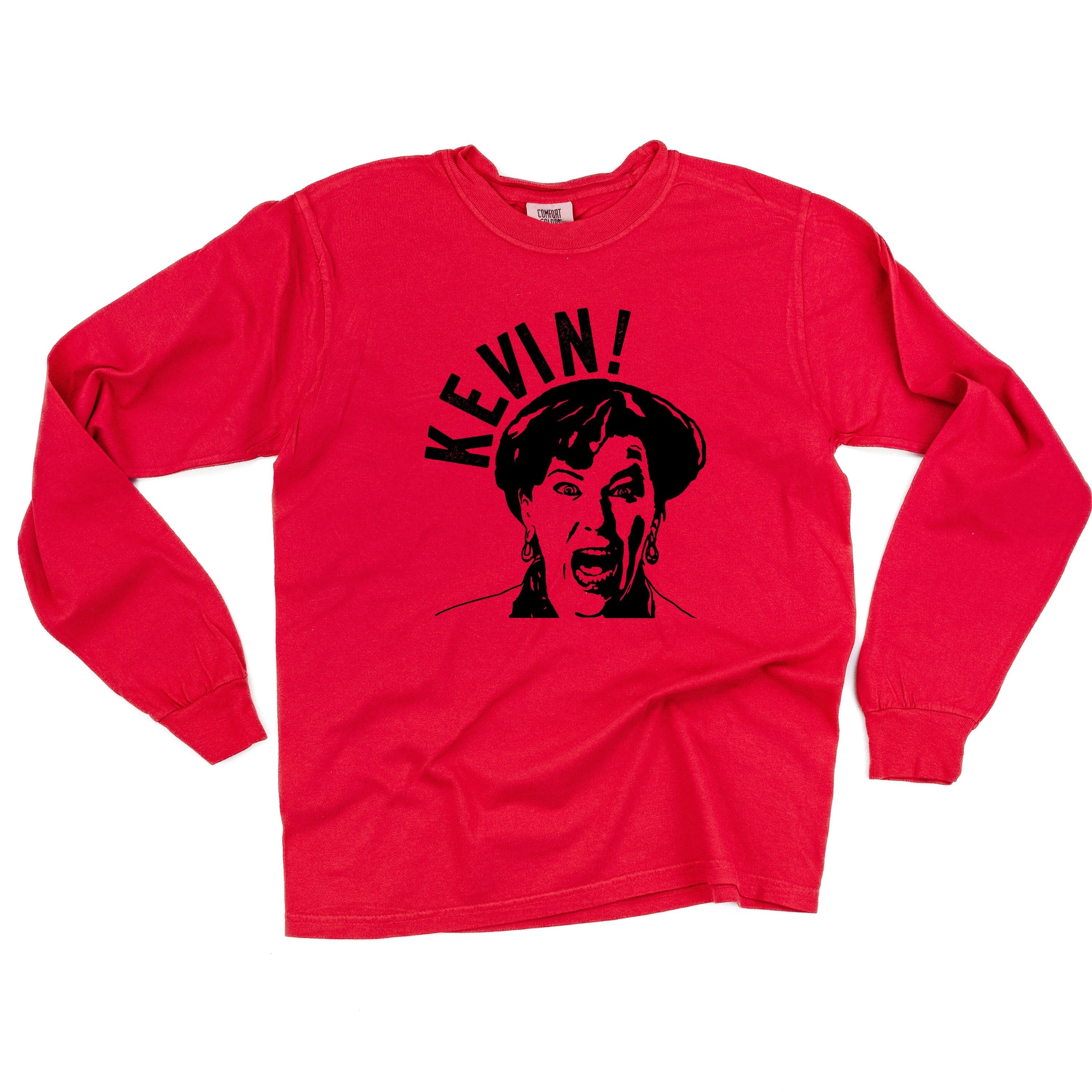 KEVIN! - LONG SLEEVE Comfort Colors Tee Little Mama Shirt Shop