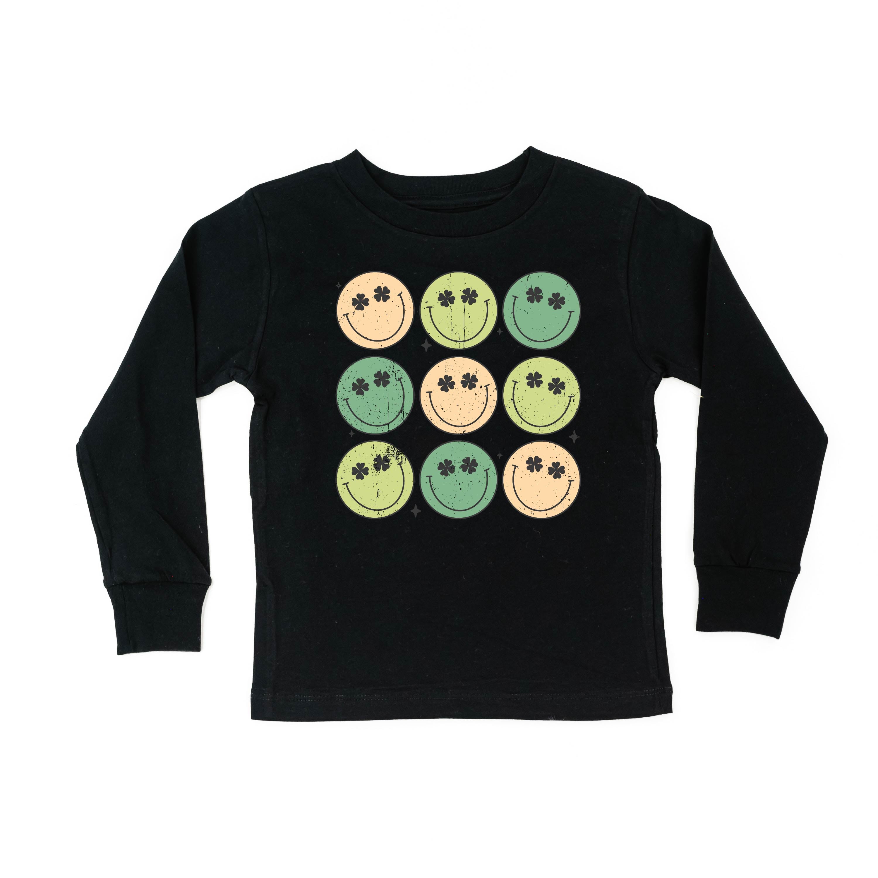 3x3 - St. Patrick's Day Smilies - Child Long Sleeve Tee Little Mama Shirt Shop