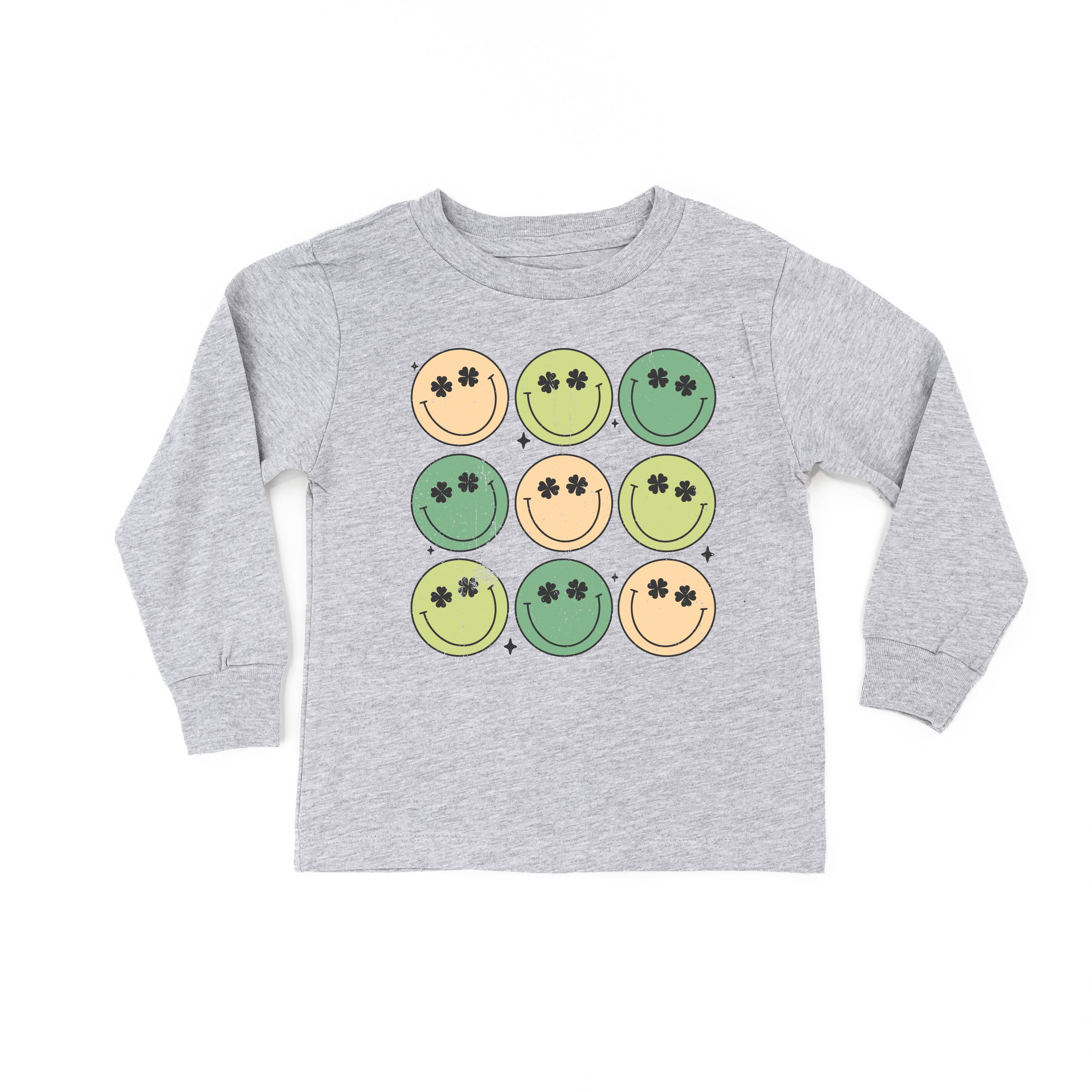 3x3 - St. Patrick's Day Smilies - Child Long Sleeve Tee Little Mama Shirt Shop
