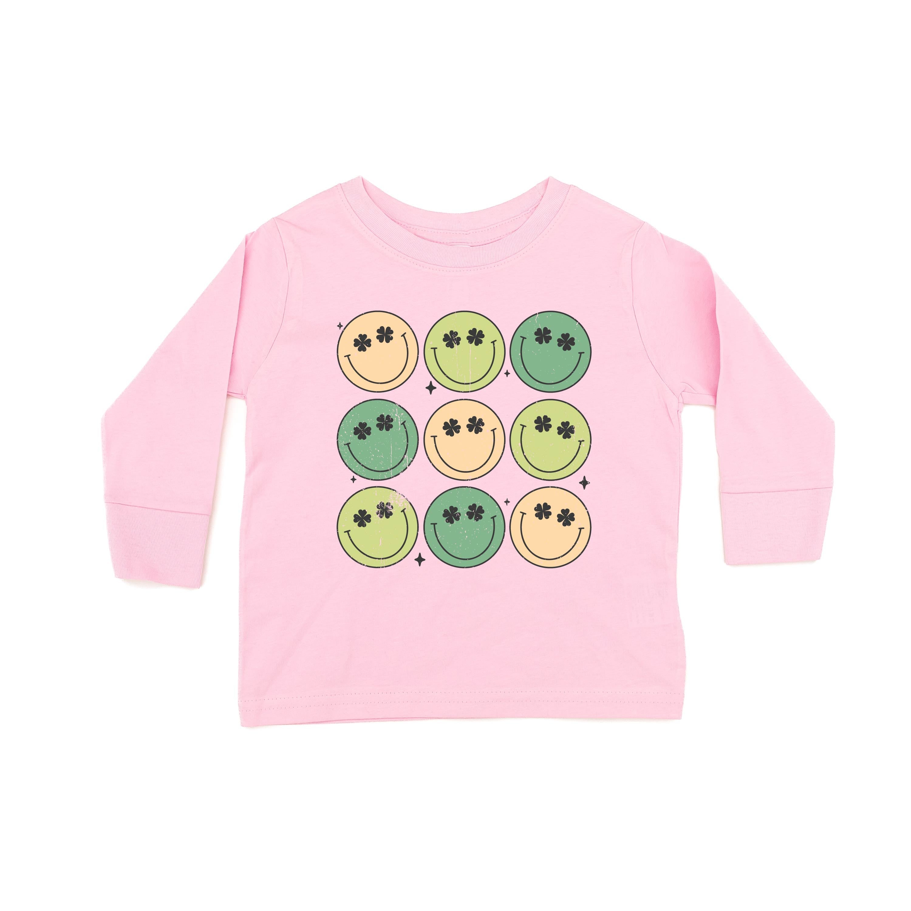 3x3 - St. Patrick's Day Smilies - Child Long Sleeve Tee Little Mama Shirt Shop