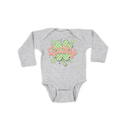 Checkered Lucky Shamrock - Child Long Sleeve Tee Little Mama Shirt Shop