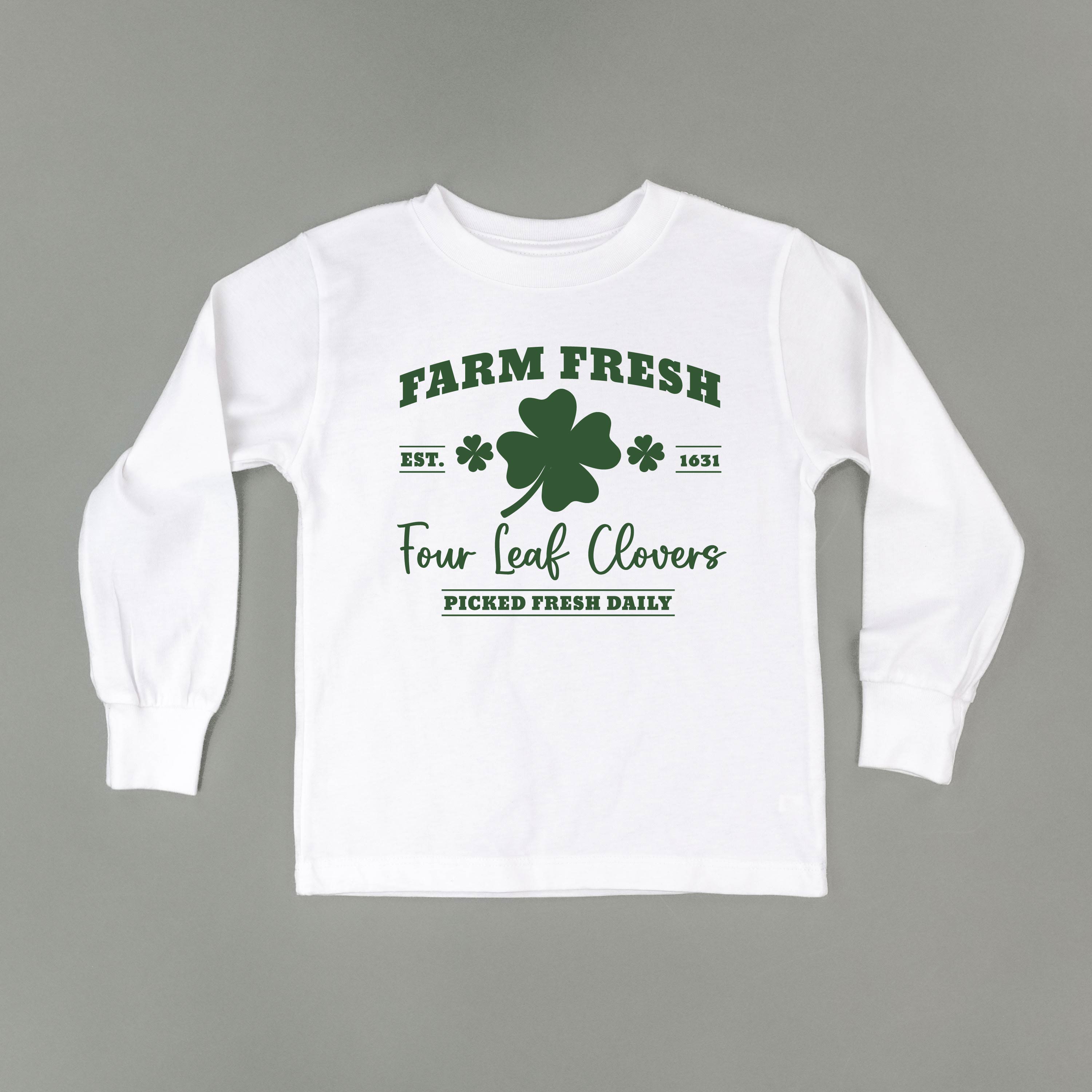 Farm Fresh Four Leaf Clovers - Child Long Sleeve Tee Little Mama Shirt Shop